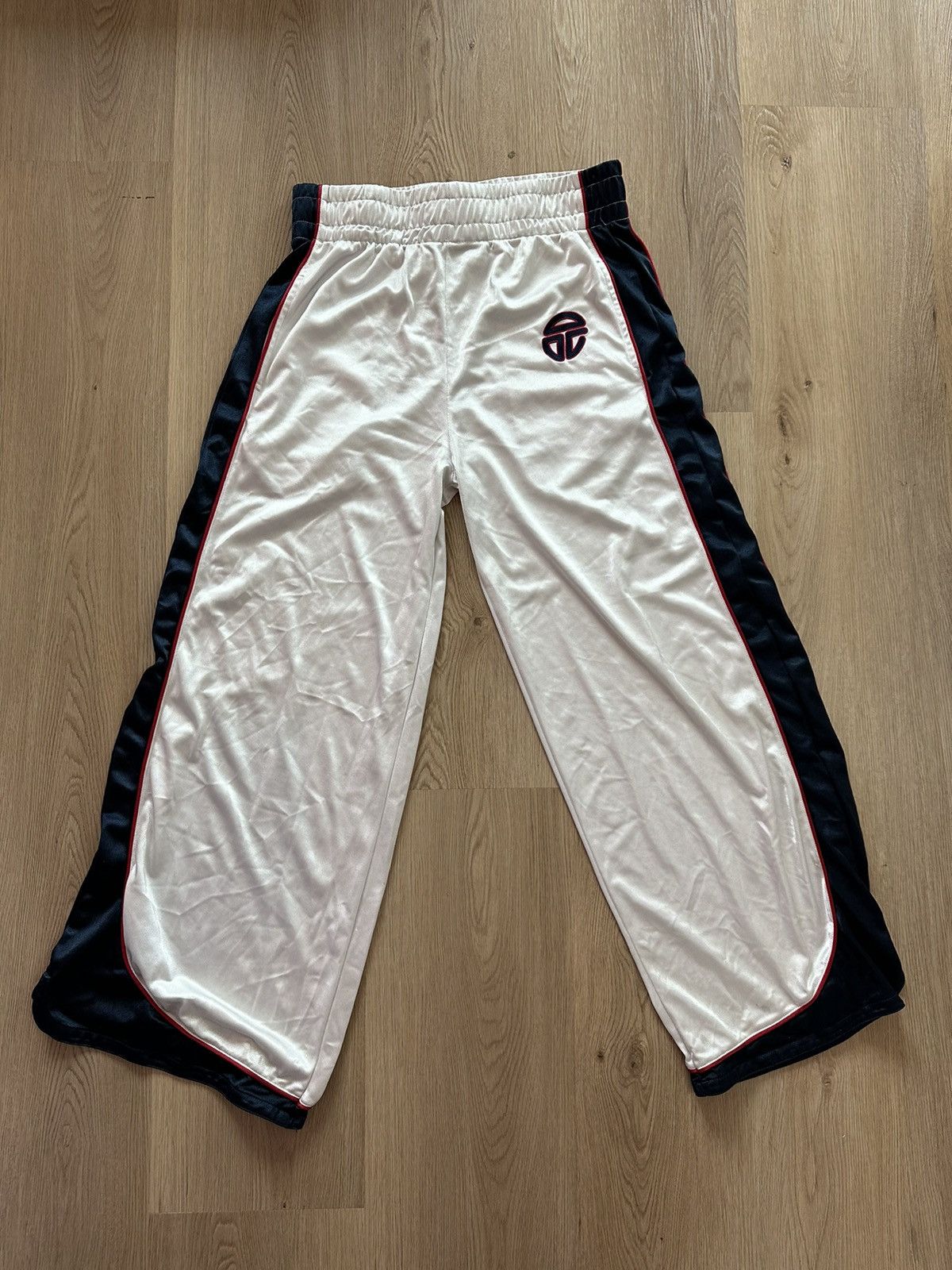 image of Telfar Team Liberia Olympic Sweatpants in White/Navy, Men's (Size 29)