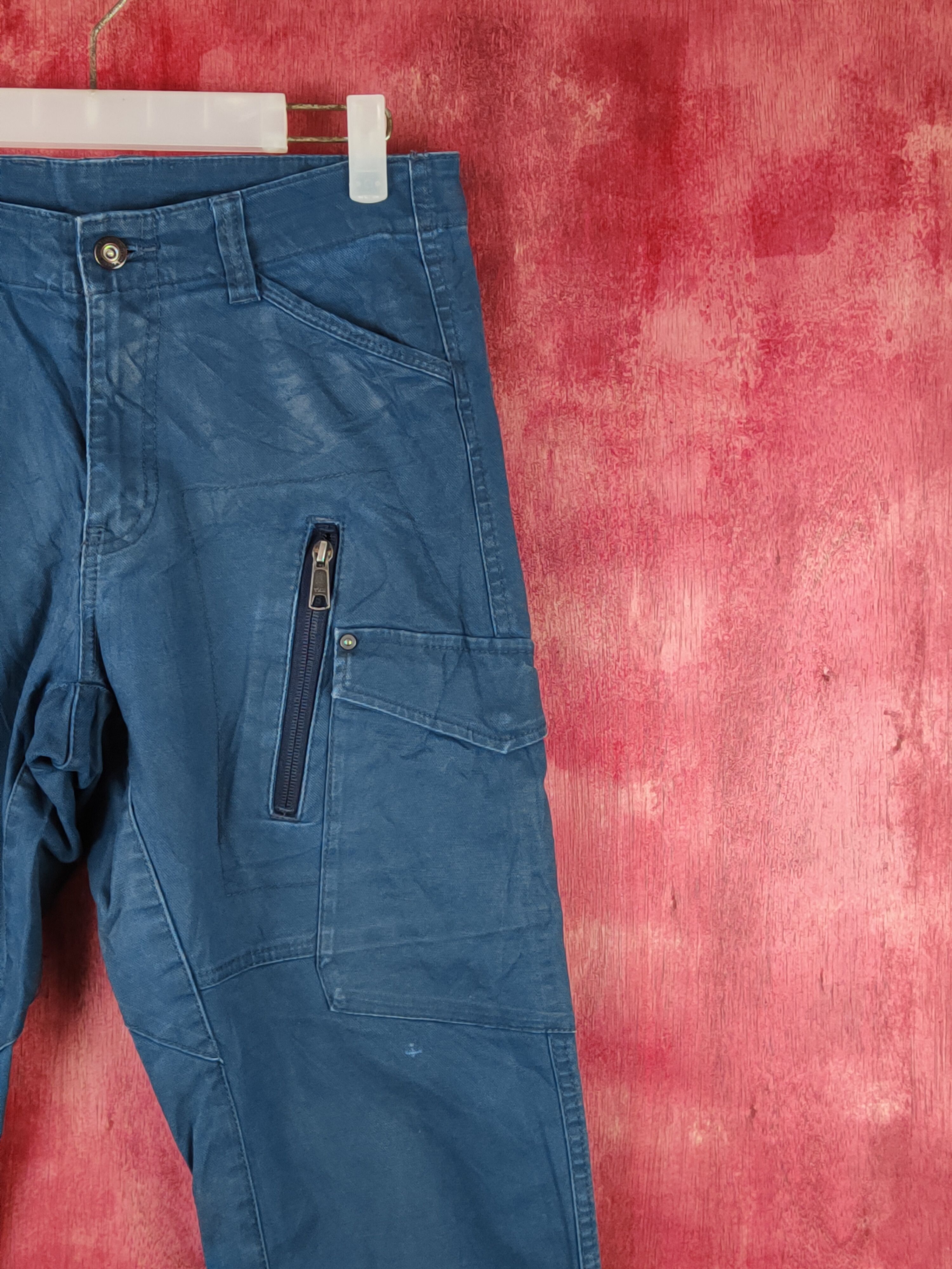 Japanese Brand Genba-Xebec Blue Multipocket Tactical Cargo Pants #S1317 Size US 30 / EU 46 - 5 Thumbnail