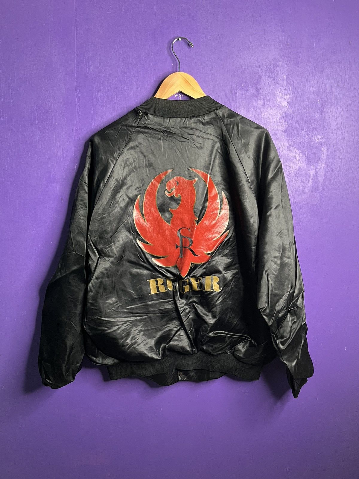 Vintage Vintage 80s Ruger firearms logo satin jacket Size US XXL / EU 58 / 5 - 2 Thumbnail