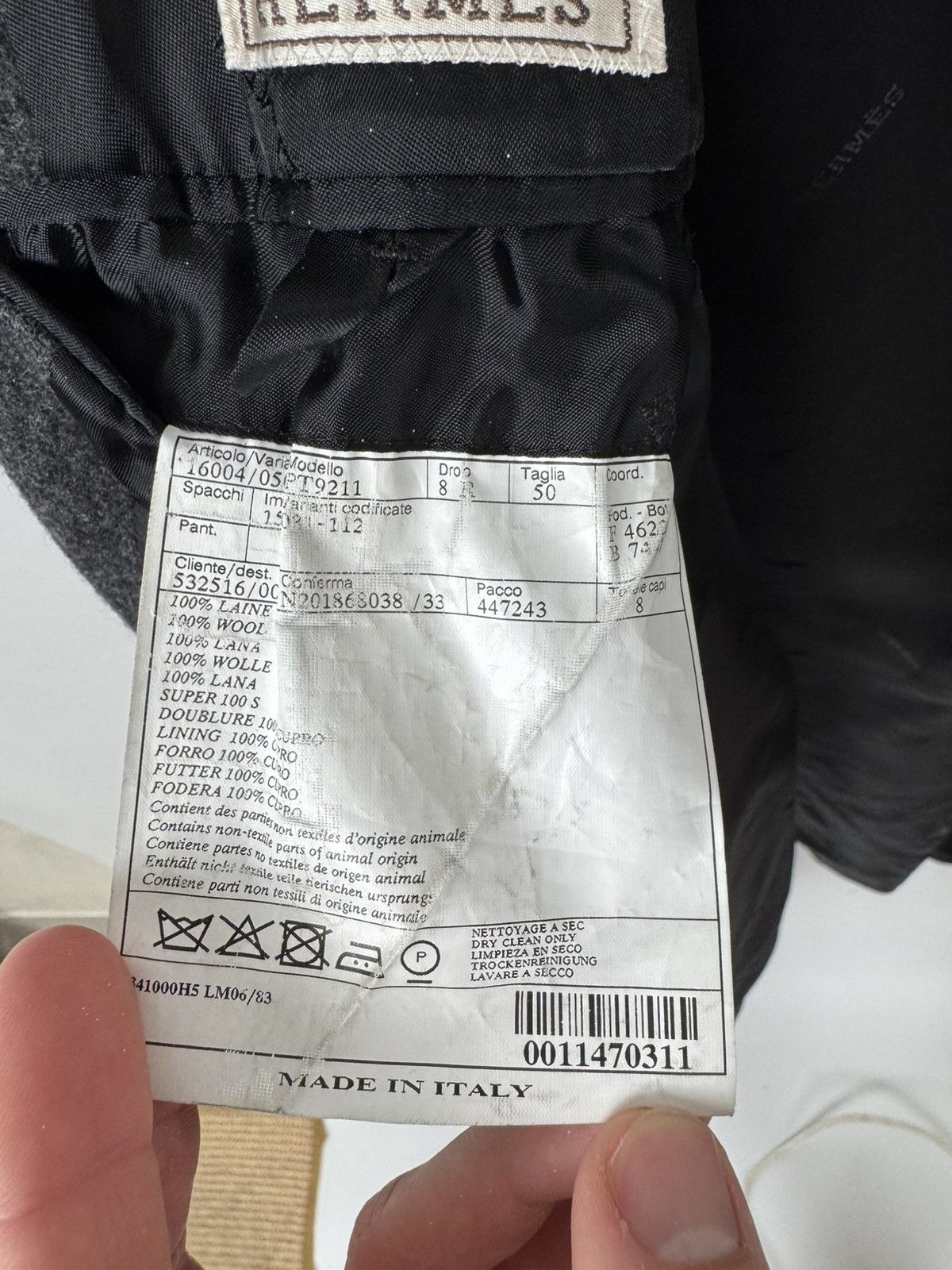 Hermes Hermes Heavy Wool Black-Grey Coat Size US M / EU 48-50 / 2 - 19 Thumbnail