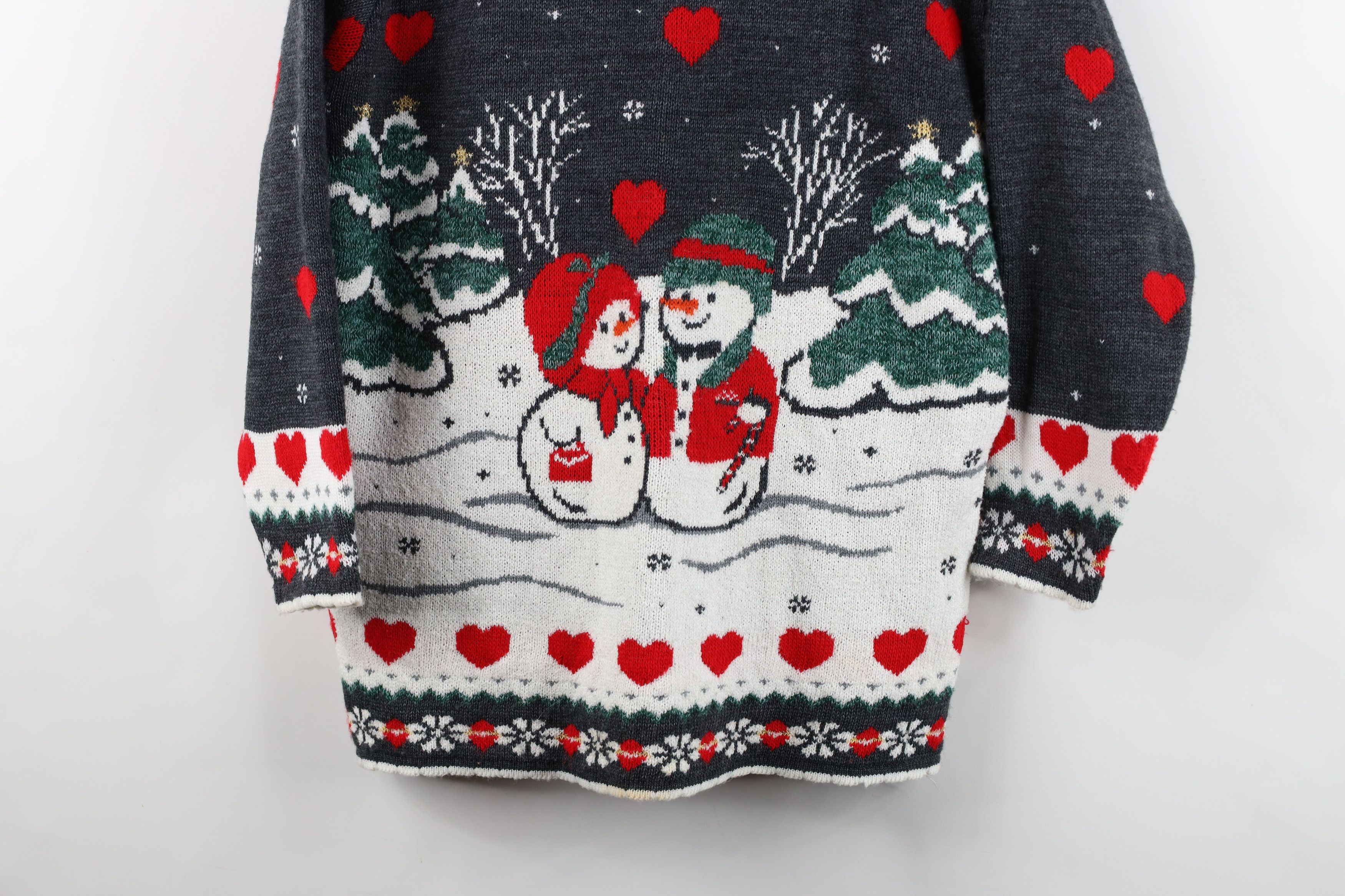 Vintage Vintage 90s Streetwear Heart Flower All Over Print Sweater Size M / US 6-8 / IT 42-44 - 3 Thumbnail
