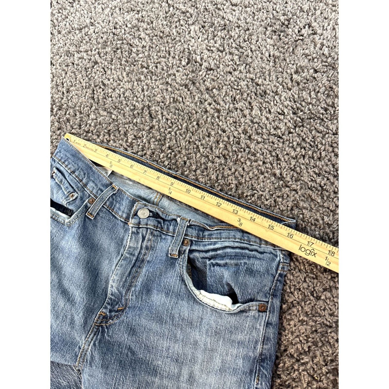 Levi's Levi's 527 Jeans Mens 33x28 Blue Bootcut Medium Wash Stretch Denim Western Cowboy USA 5-Pocket Regular Mens Jeans Size US 33 - 4 Thumbnail