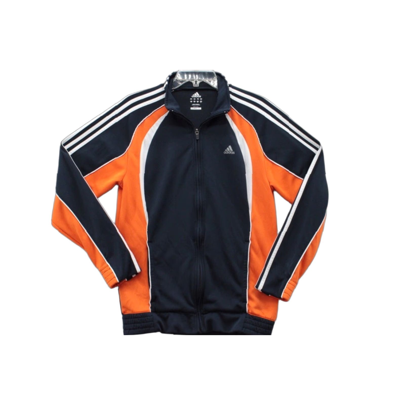 Adidas Adidas Clima365 Jacket Mens Small Blue Orange Performance Track Jacket No Pockets Vented 40in Chest 33" Neck to Cuff 20" Pit to Pit Size US S / EU 44-46 / 1 - 1 Thumbnail