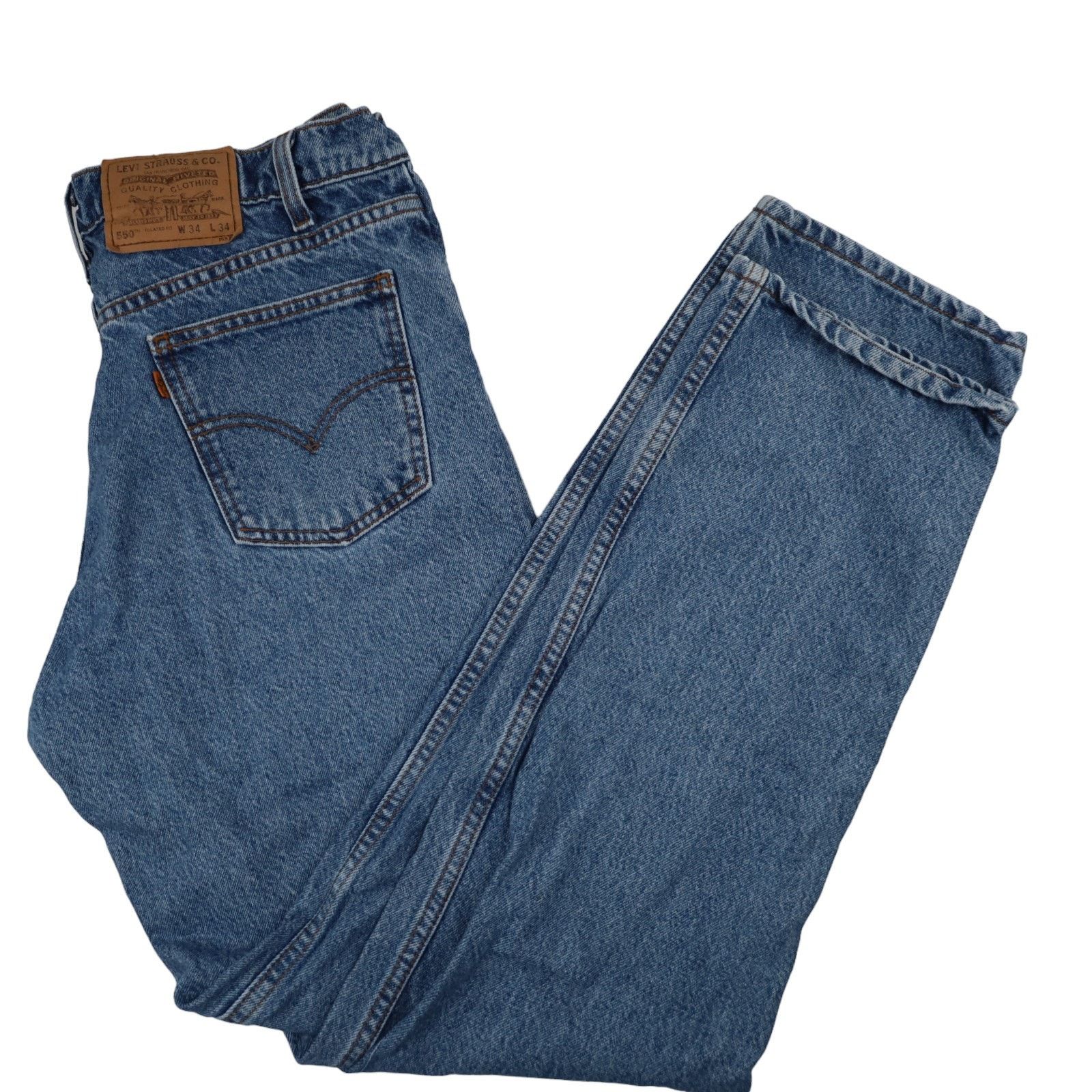 Levi's × Vintage Vintage Levis 550 Orange Tab Relaxed Denim Jeans Size US 34 / EU 50 - 9 Thumbnail