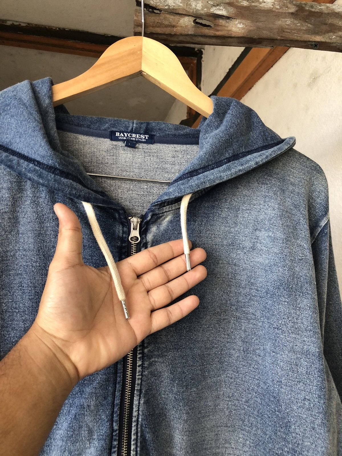 Japanese Brand Rare❗️Baycrest Faded Blue Jeans Style Sweater Hoodie Size US L / EU 52-54 / 3 - 6 Thumbnail
