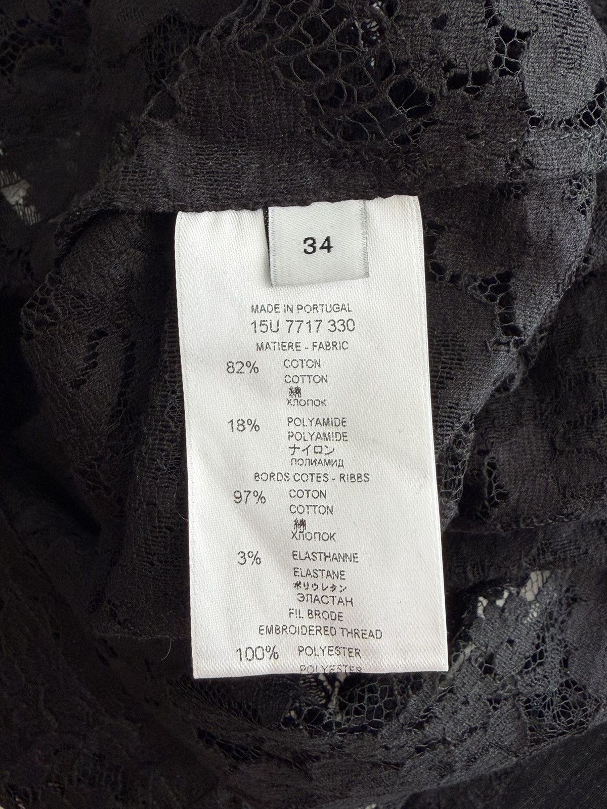 Givenchy Givenchy Lace Jersey T-Shirt Size XXS / US 00 / IT 34 - 6 Thumbnail