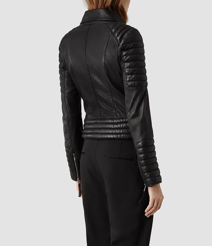 Allsaints AllSaints Women's Black Steine Leather Biker Jacket UK 8 Size S / US 4 / IT 40 - 5 Thumbnail