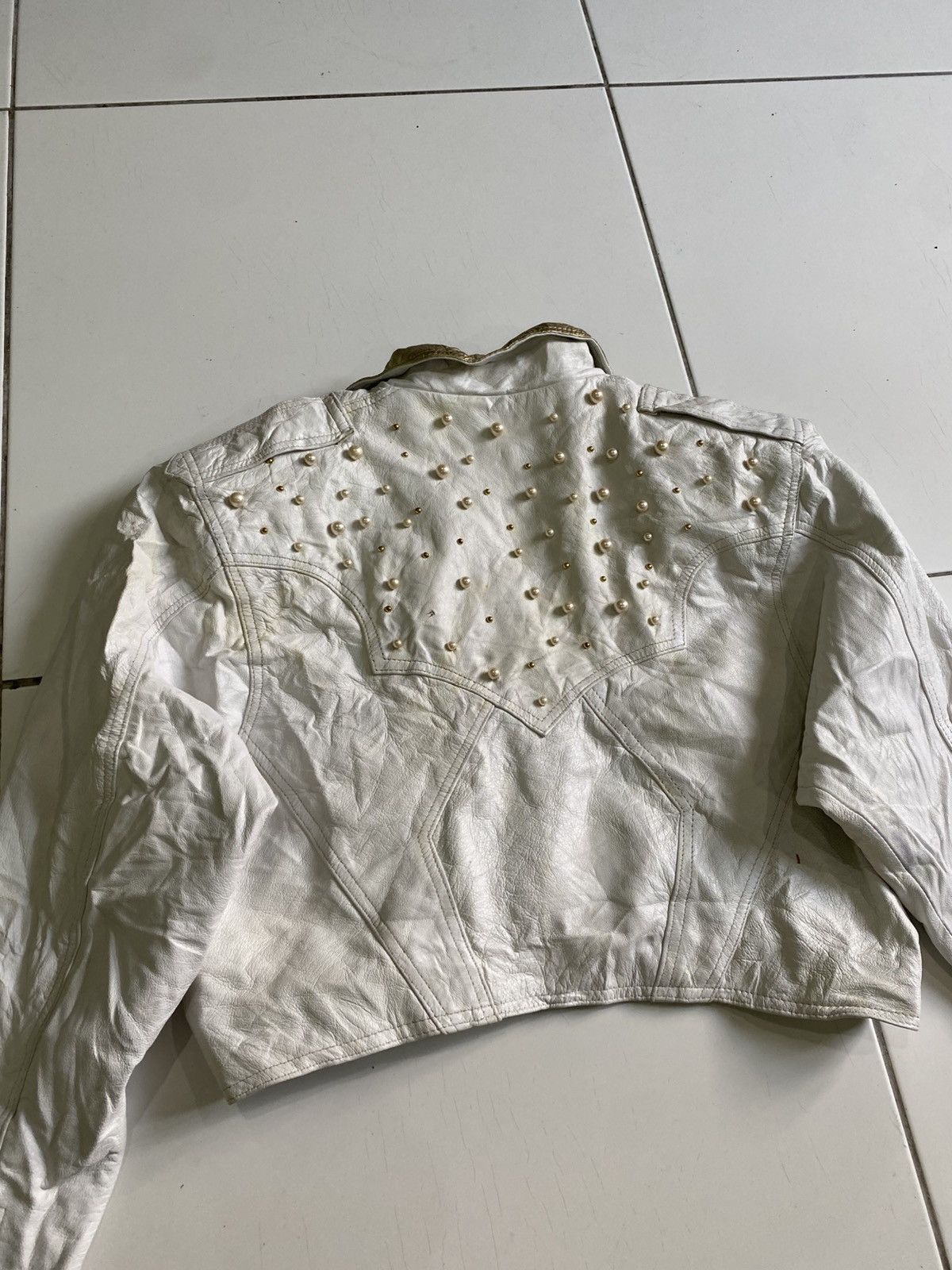 Other UK Vintage 80s Suede Cropped seditionaries White Jackets Size L / US 10 / IT 46 - 8 Thumbnail