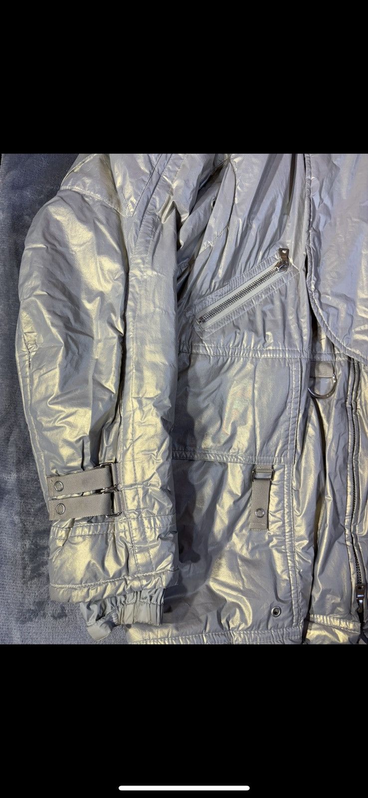 Prada Prada Silver Astro Moto Puffer Coat Size US M / EU 48-50 / 2 - 3 Thumbnail