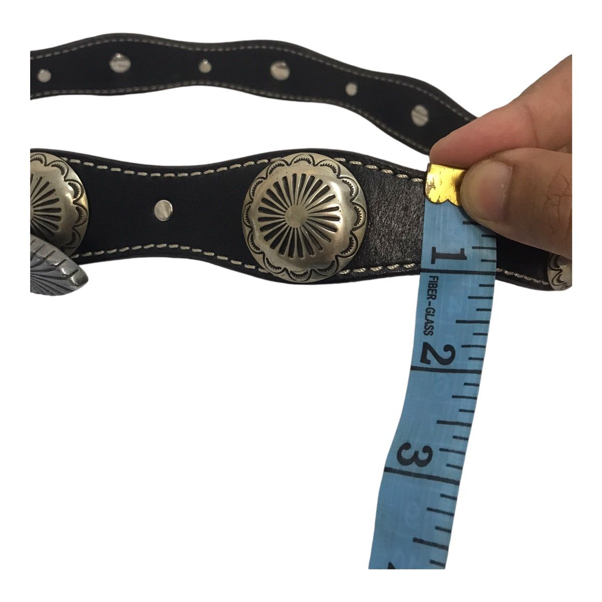 Cowboy Equipment × Vintage Leather Western Black Belt Size ONE SIZE - 5 Thumbnail