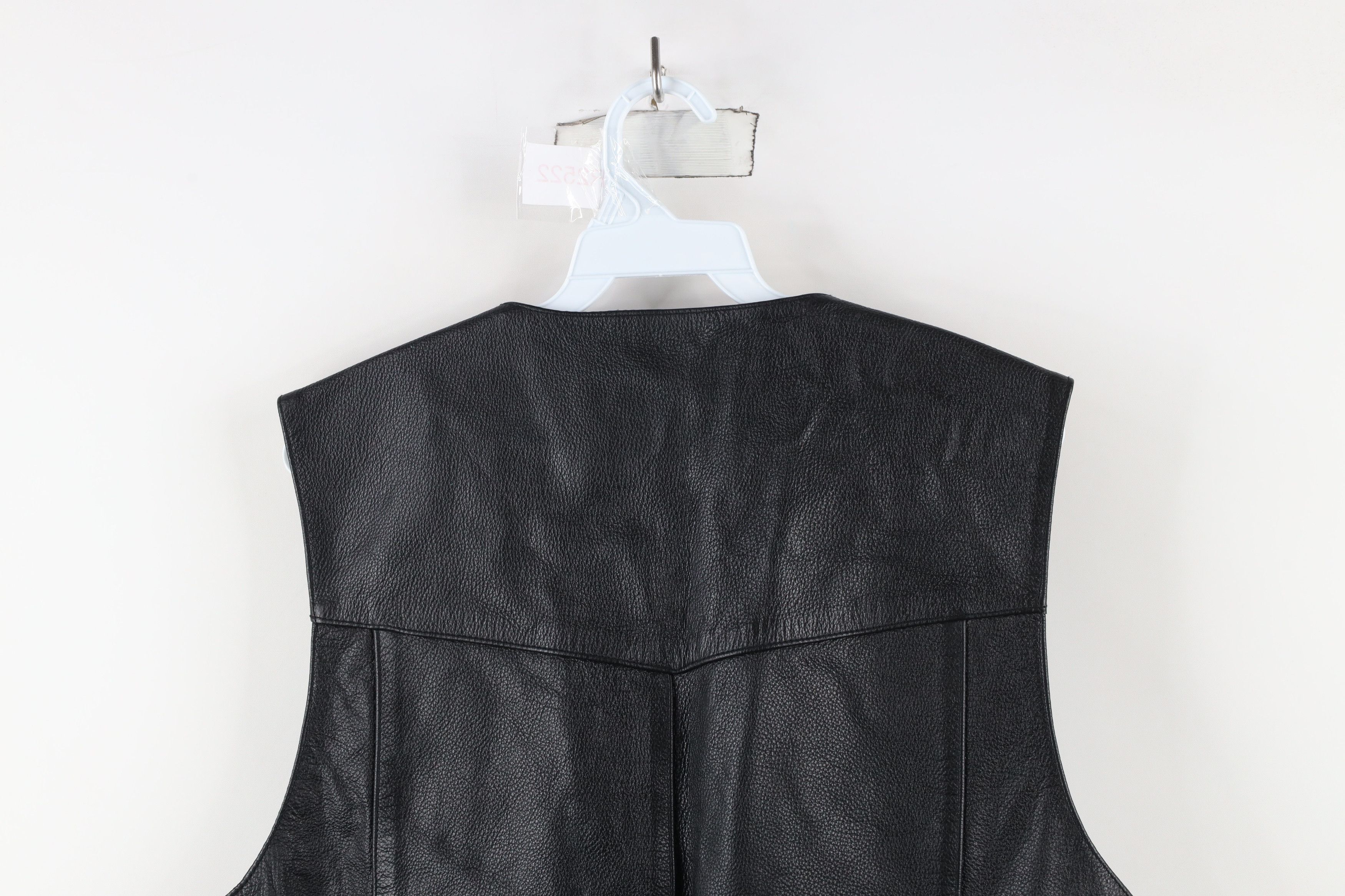 Vintage Vintage 90s Streetwear Leather Motorcycle Vest Jacket Black Size US XL / EU 56 / 4 - 14 Thumbnail