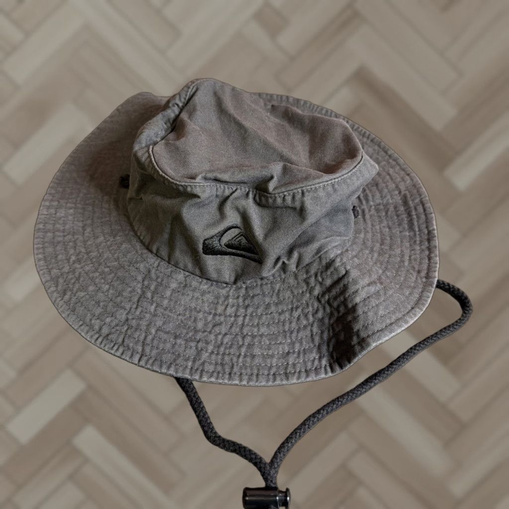 Quiksilver Quiksilver Bucket Hat Men's OSFA Gray Drawstring Solid Sun Cap Size ONE SIZE - 1 Thumbnail