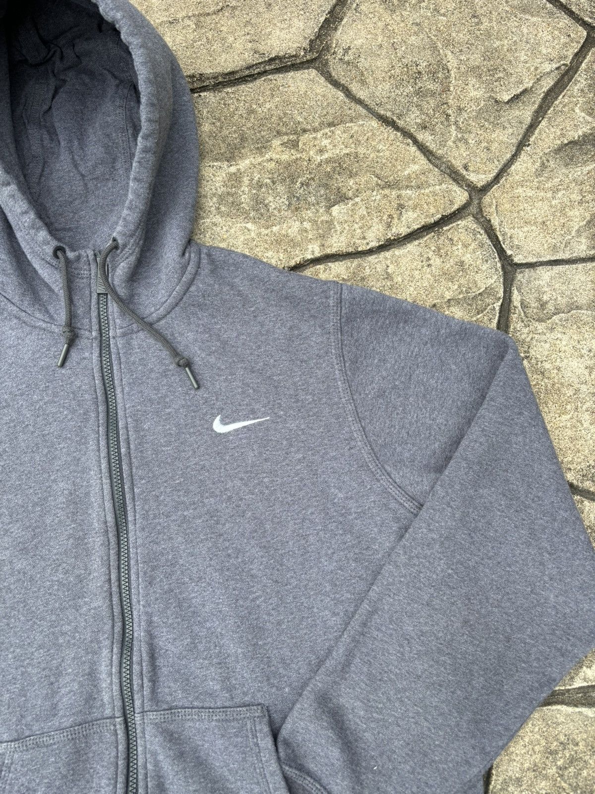 Nike × Vintage Y2K Nike Casual Heather Grey Zip Up Hoodie Size US XL / EU 56 / 4 - 3 Thumbnail