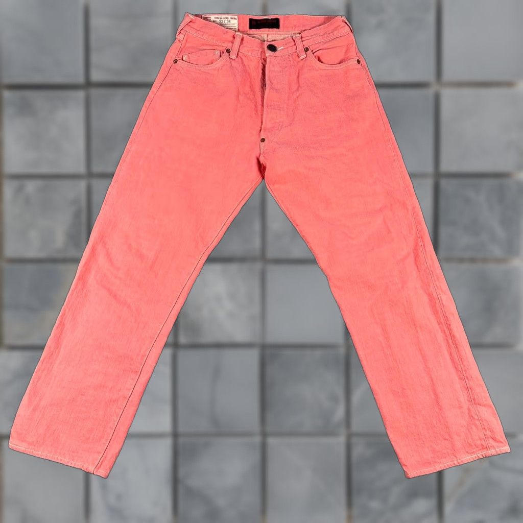 Yamane Jeans Pink 27 Inseam 26 Regular Fit Denim Cotton Straight Leg Jeans Womens