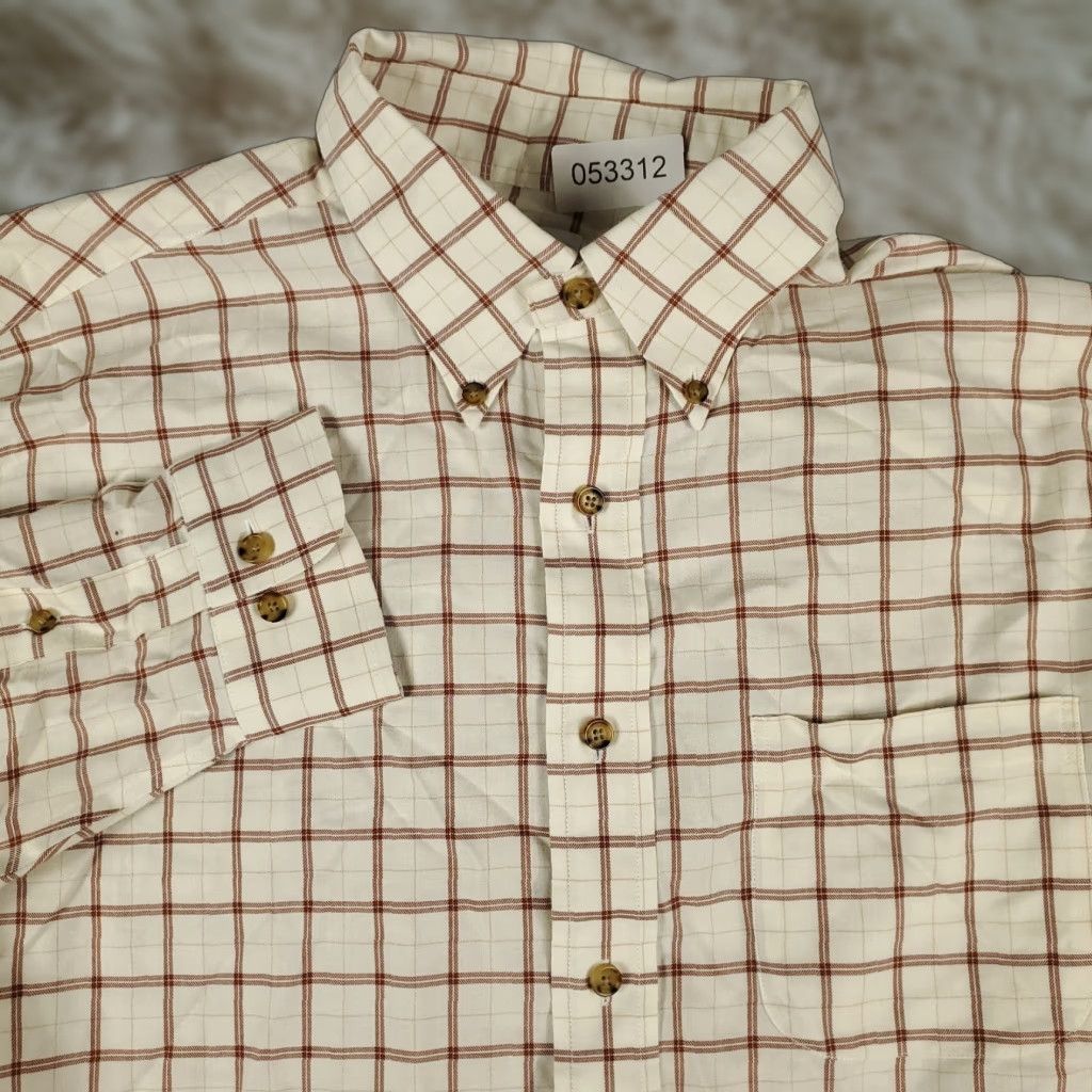 Brooks Brothers BROOKS BROTHERS Shirt Mens Large Beige Check Button-Up Long Sleeve Casual Formal Workwear Size US L / EU 52-54 / 3 - 1 Thumbnail