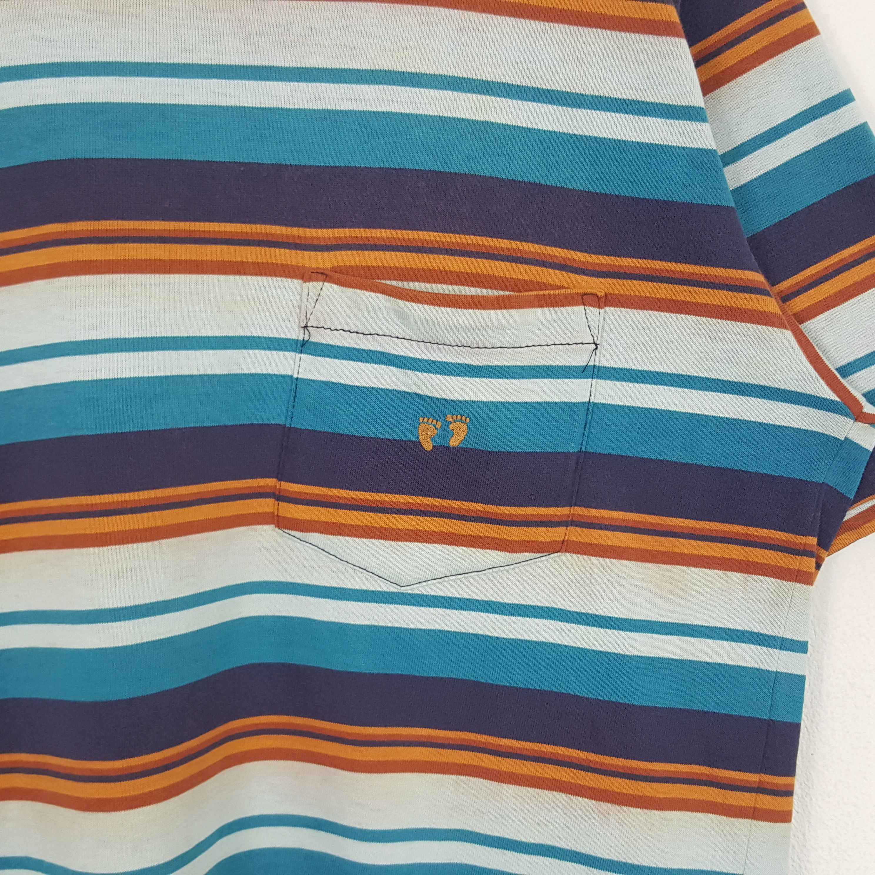 Hang Ten × Vintage Vintage Hang Ten Streetwear Style Striped Tshirt Size US L / EU 52-54 / 3 - 2 Thumbnail