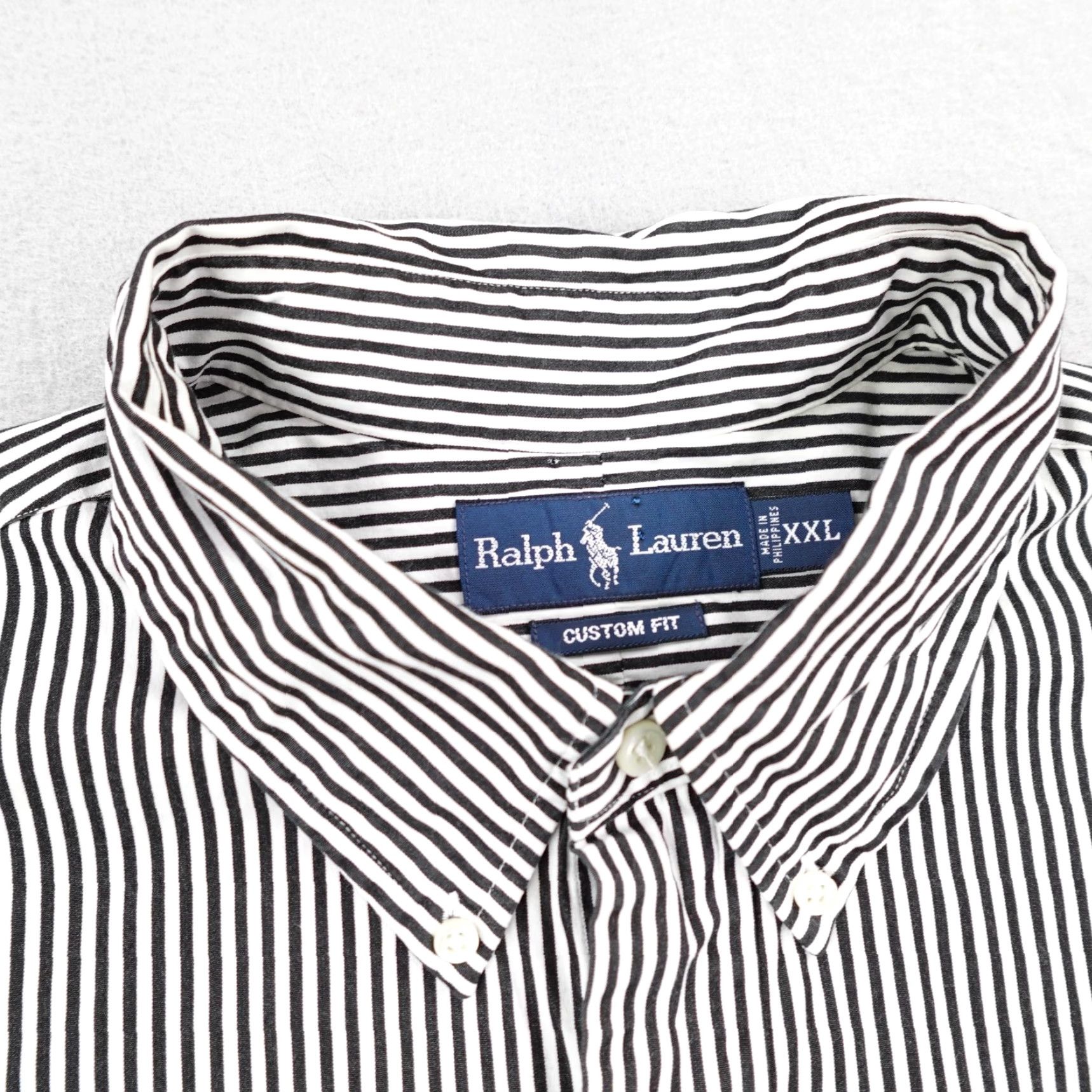 Ralph Lauren VINTAGE Ralph Lauren Shirt Mens 2XL Black White Stripes Custom Fit Button Up Shirt Size US XXL / EU 58 / 5 - 2 Thumbnail