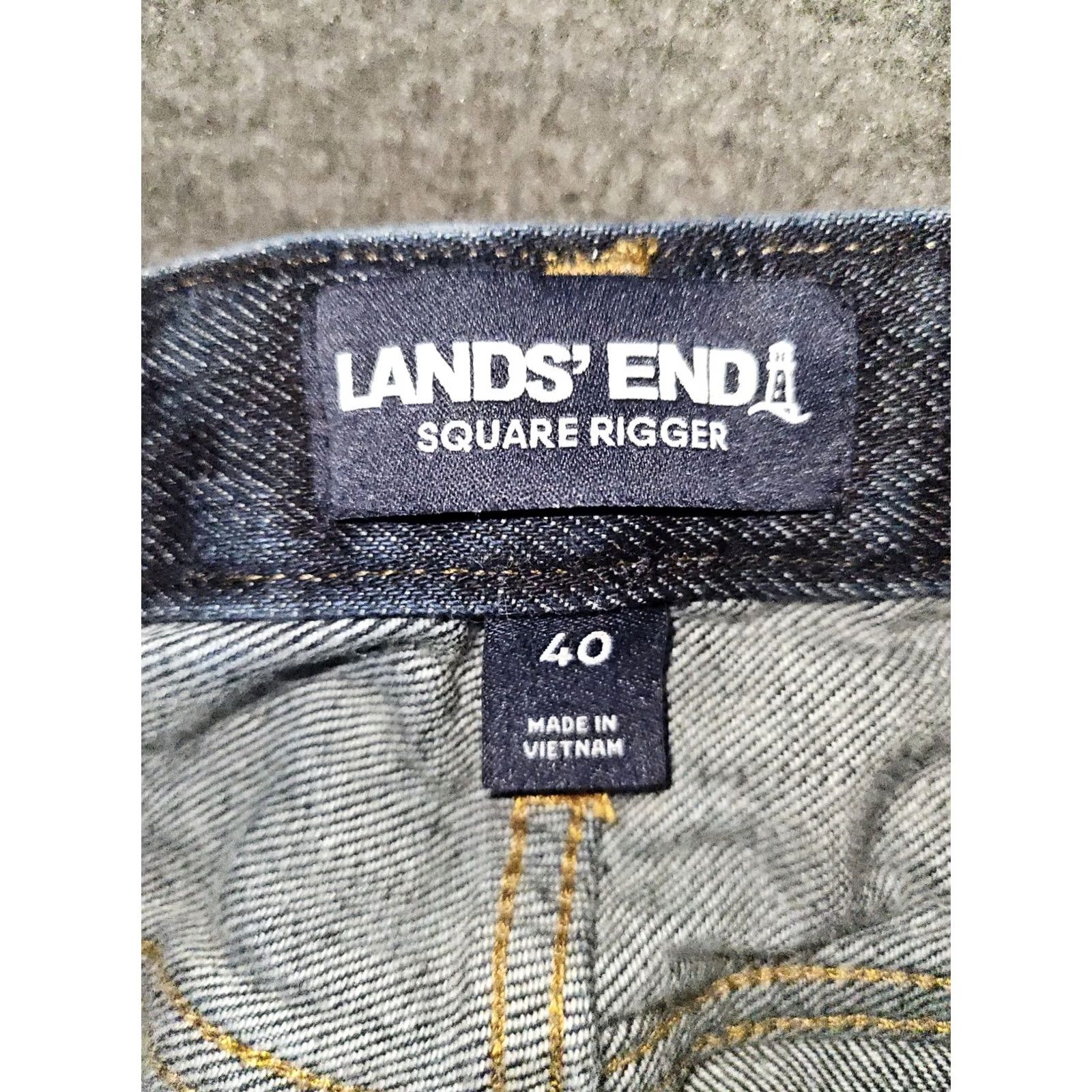 Lands' End Land'S End Square Rigger Jeans Mens 40 Dark Wash Blue Mid Rise Adjustable Waist Denim Size US 40 / EU 56 - 2 Thumbnail