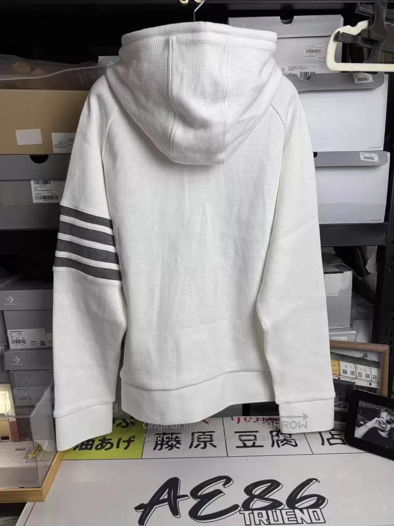 Thom Browne Thom Browne Hooded waffle long-sleeve zip-up sweatshirt Size US XL / EU 56 / 4 - 3 Thumbnail