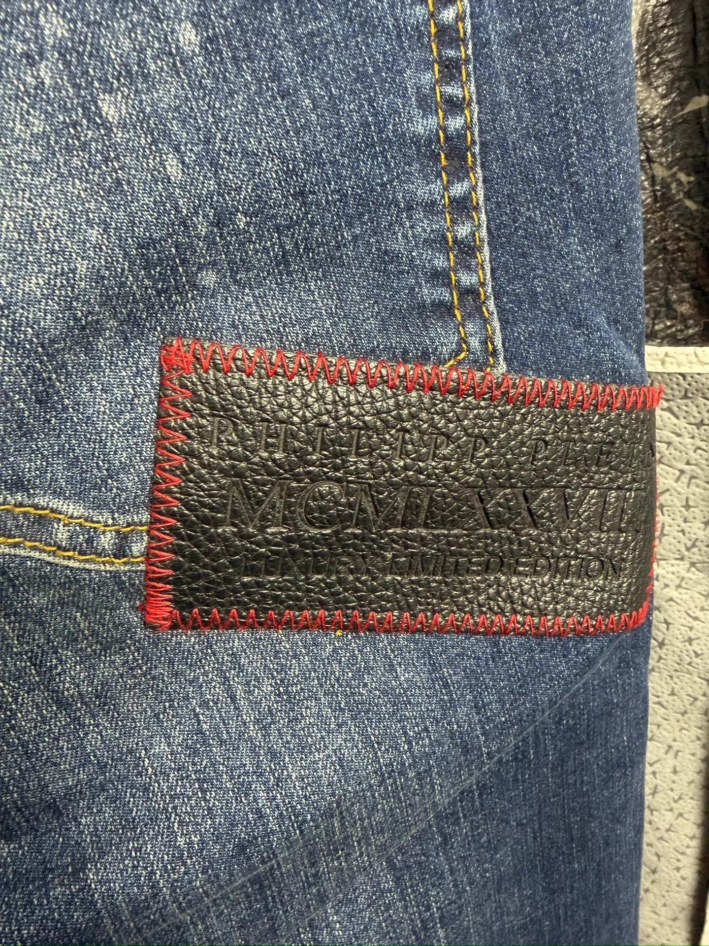 Philipp Plein Blue Denim Jeans with Embroidered Details Size US 34 / EU 50 - 6 Thumbnail