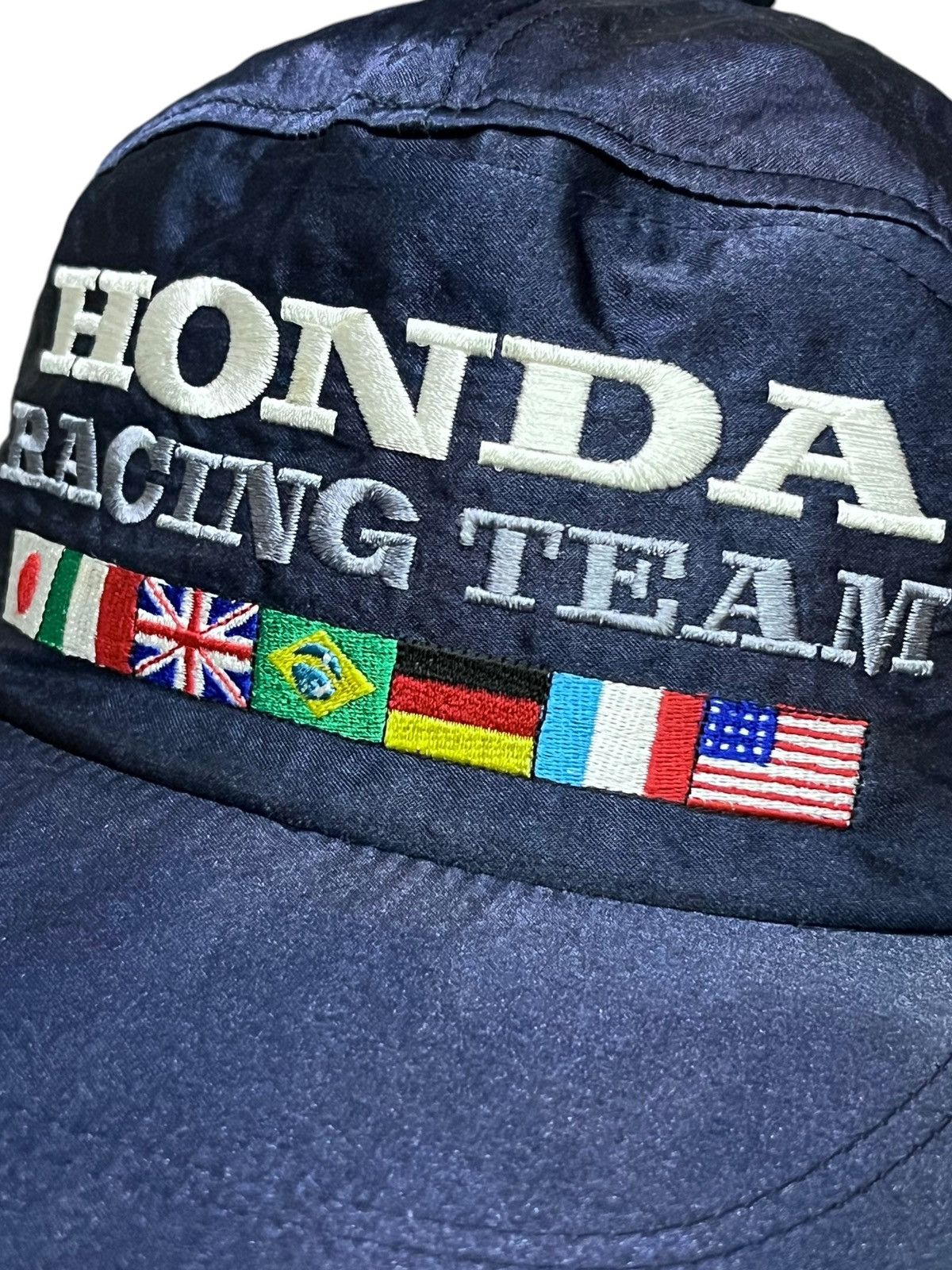 Honda 🏁VINTAGE 80’s HONDA RACING TEAM Strapback Trucker Hat Size ONE SIZE - 5 Thumbnail
