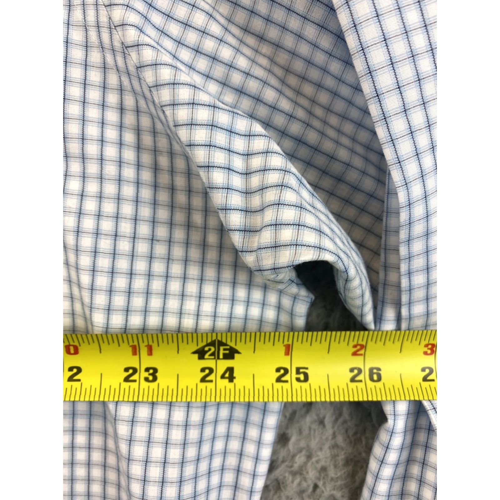 Brooks Brothers VINTAGE Brooks Brothers Plaid Dress Shirt Mens Slim Fit Long Sleeve Blue Cotton Size 18 Size 48R - 7 Thumbnail