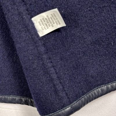 St. John St. John Womens Sz L Navy Wool Angora Cashmere Coat Leather Size L / US 10 / IT 46 - 11 Thumbnail