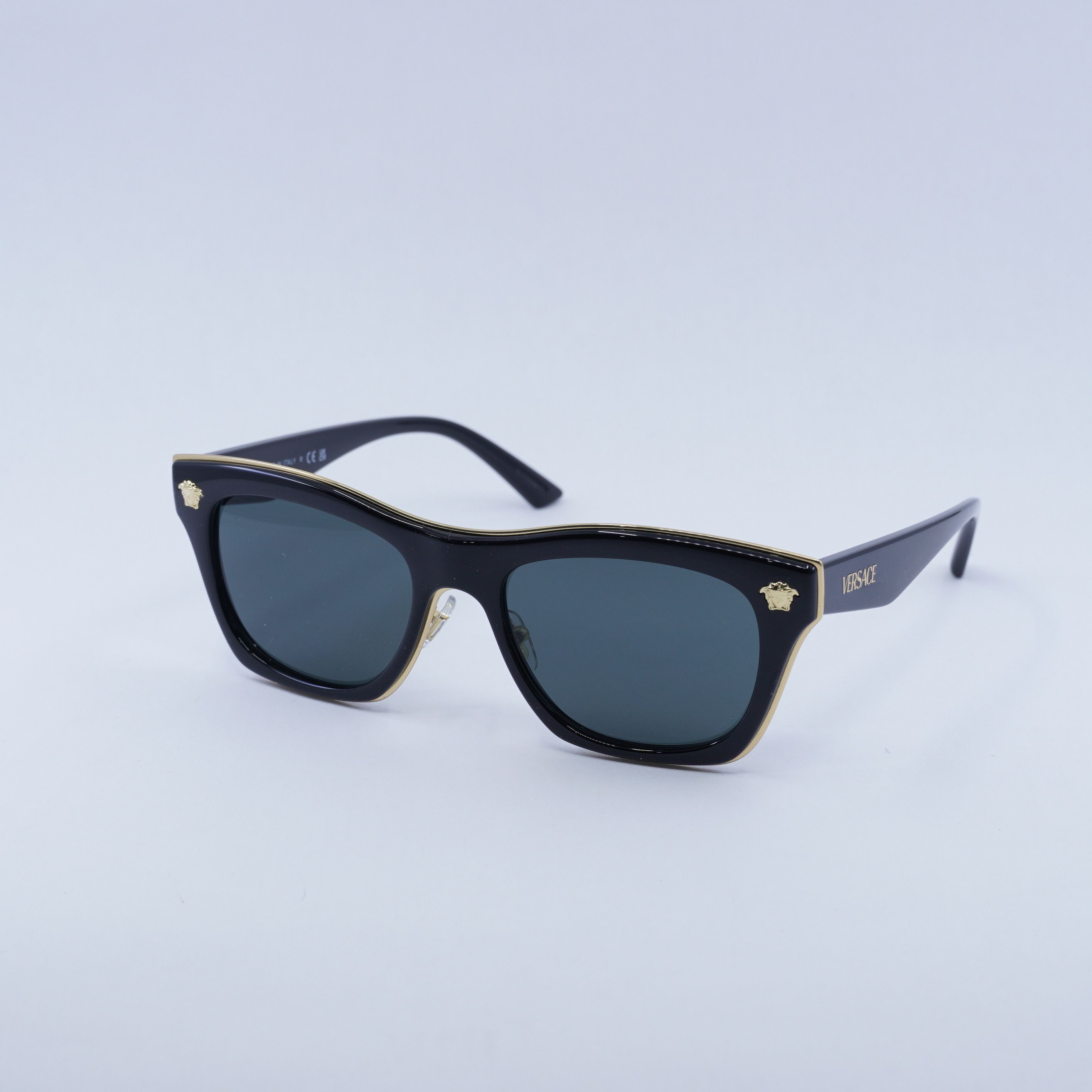 Versace Versace VE2272 GB1/87 Sunglasses Black/Gold Square Frame Size ONE SIZE - 1 Thumbnail