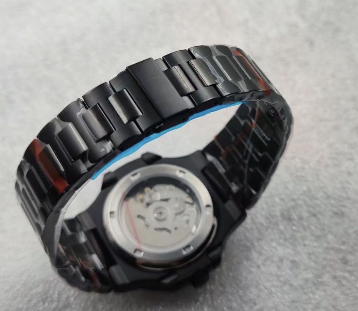 Japanese Brand Seiko Mod Nautilus Tiffany Dial Black Steel Watch NH35 41mm Size ONE SIZE - 3 Thumbnail
