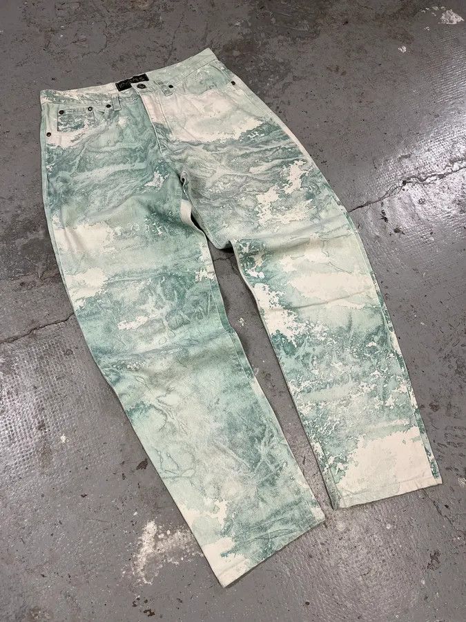 Roberto Cavalli 1990s Roberto Cavalli Aqua Green White Pants Size US 30 / EU 46 - 5 Thumbnail