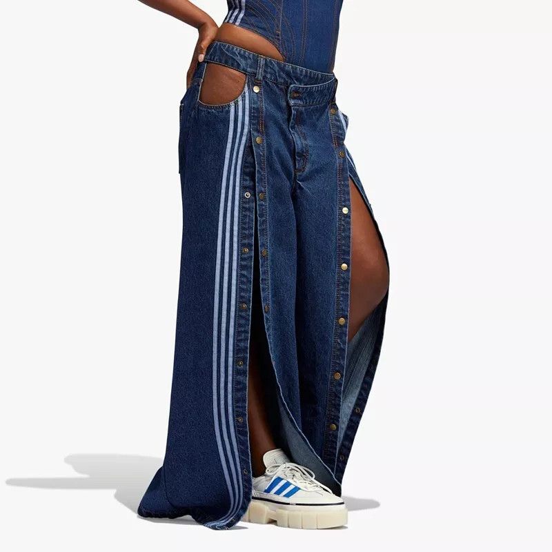 Adidas × If Six Was Nine Final Drop! adidas x Ivy Park Denim Wide-Leg Snap Pants Size US 36 / EU 52 - 4 Thumbnail