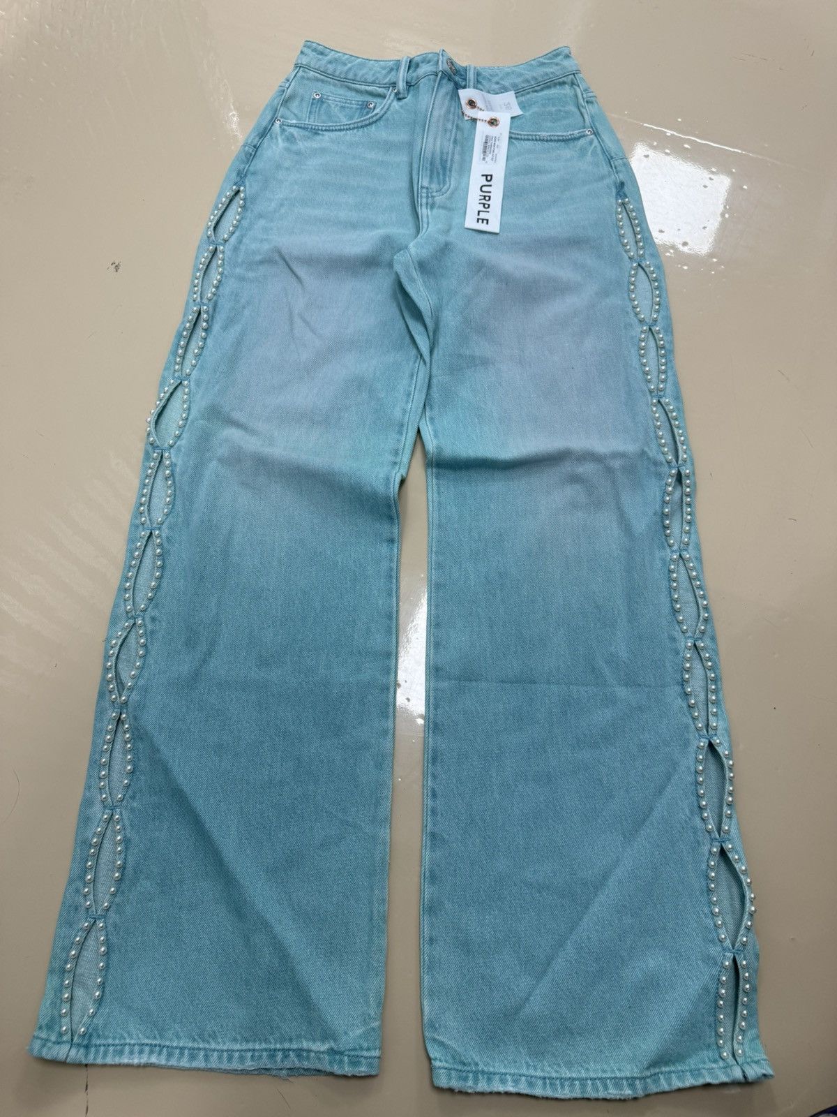 Other Purple Brand Wide Turquoise Pants Size 26" / US 2 / IT 38 - 1 Thumbnail