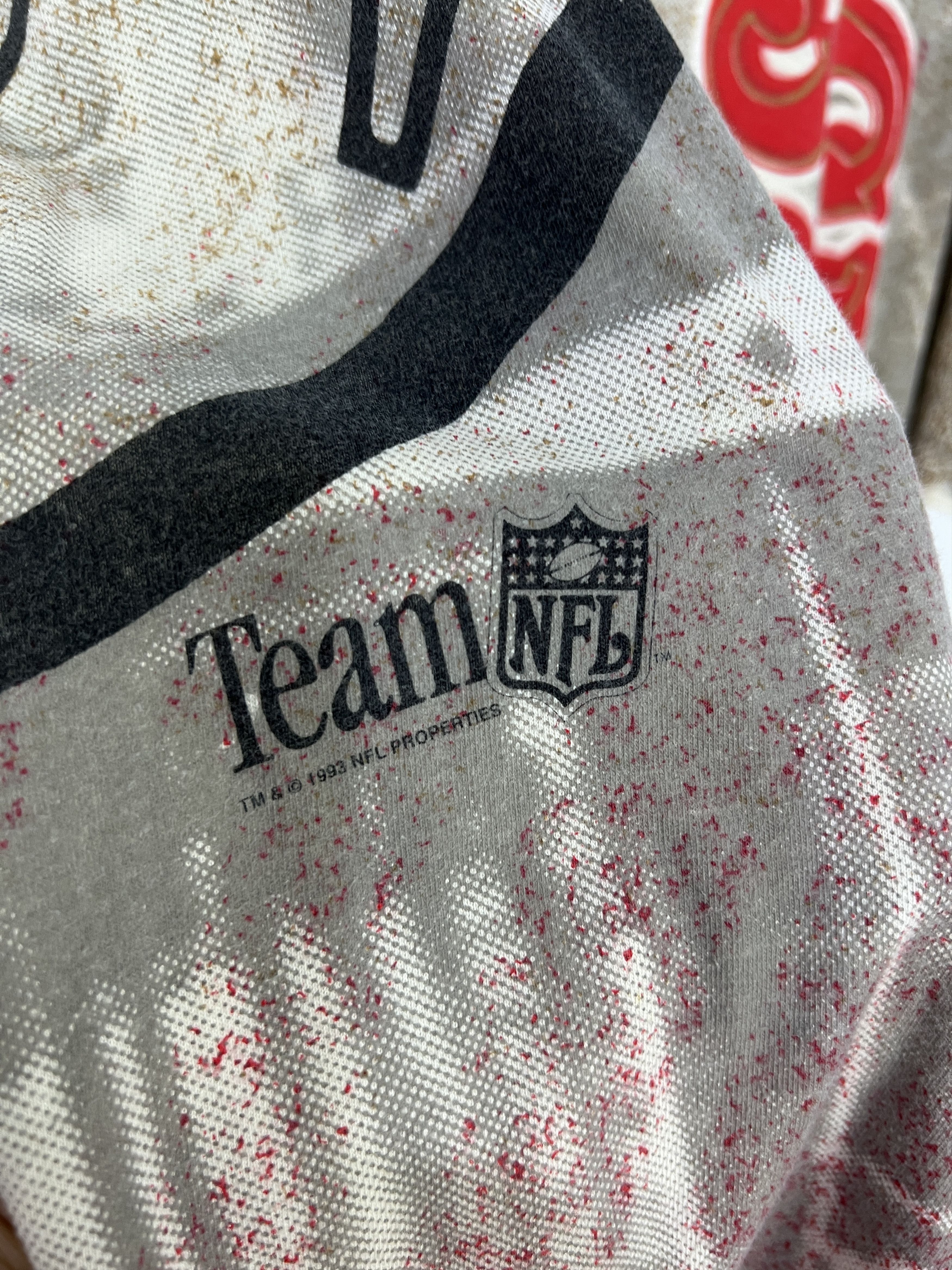 Vintage Vintage 90's San Francisco 49ERS All Over Print Tee Shirt Size US XL / EU 56 / 4 - 5 Thumbnail