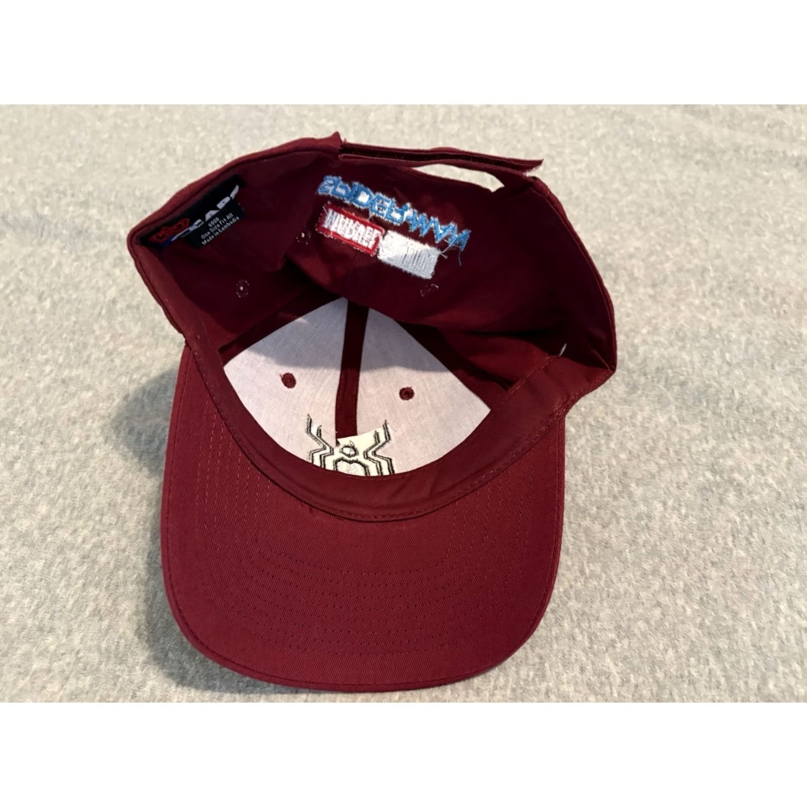 Vintage KC Caps Marvel Spider-Man: No Way Home Crew Hat Mens One Size Maroon Baseball Cap Movie Velcro back Tom Holland Spider-Man Size ONE SIZE - 5 Thumbnail