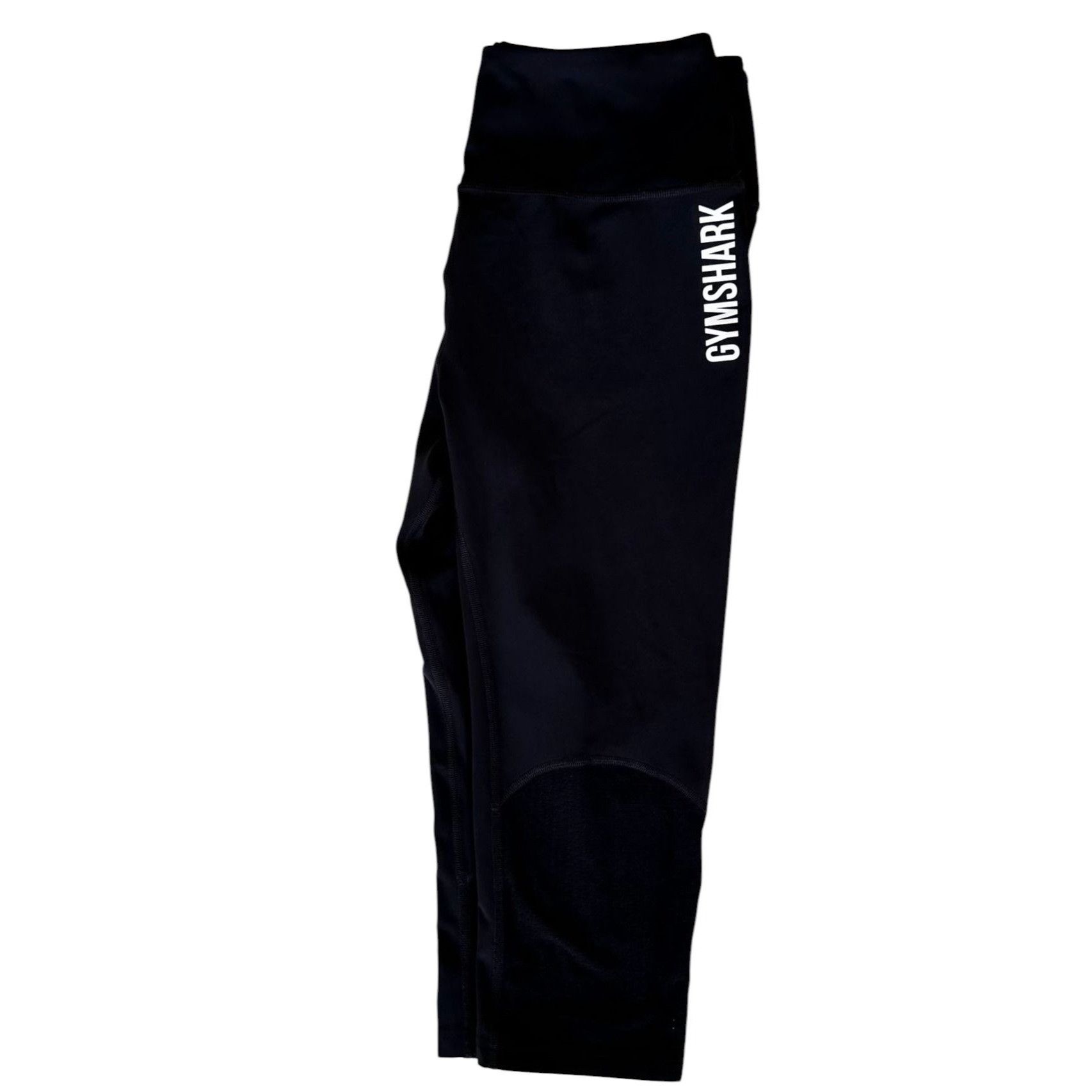 Gymshark × Vintage Gymshark Perforated Cropped Leggings Medium Black White Logo Size 27" / US 4 / IT 40 - 2 Thumbnail