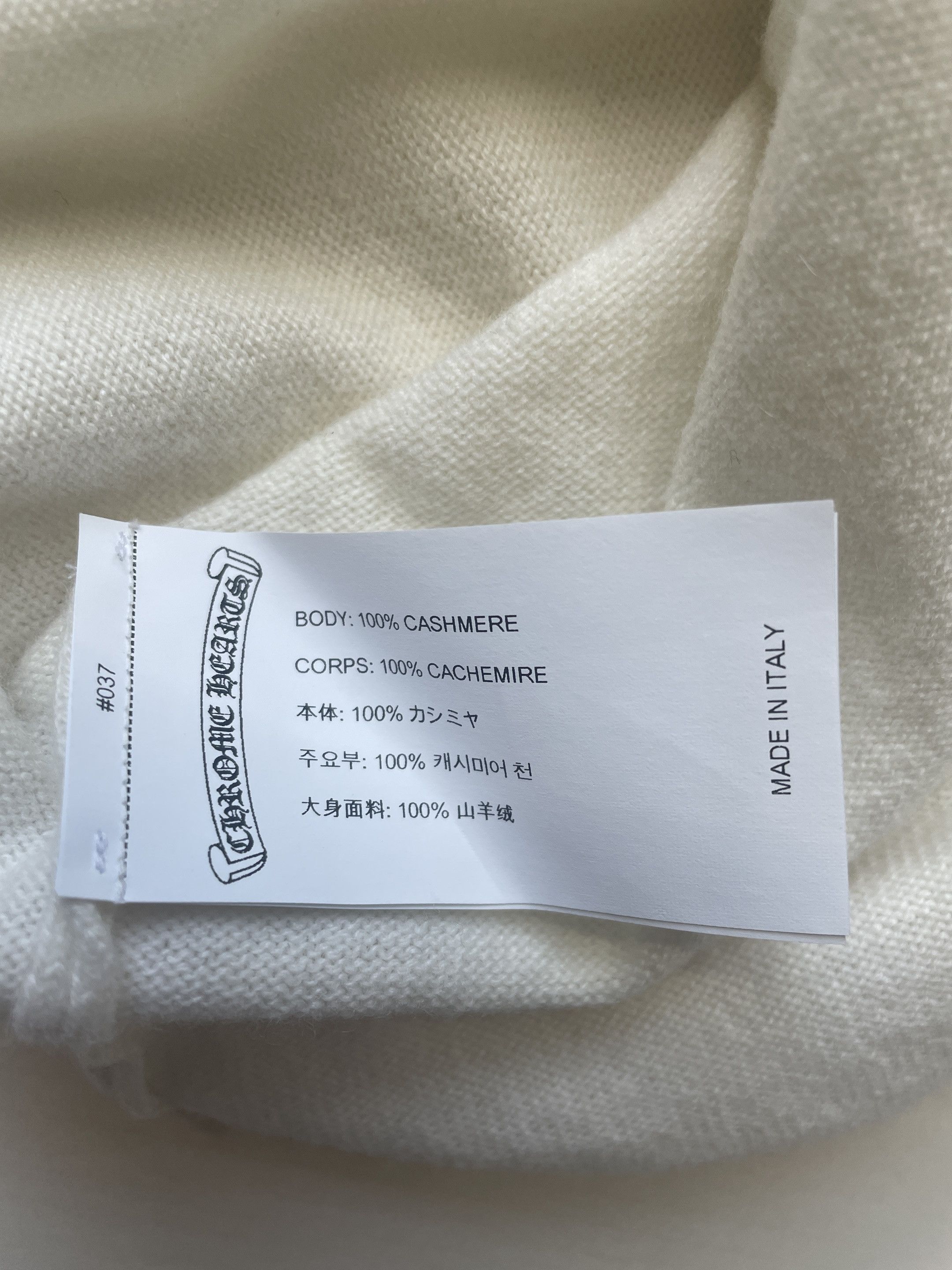 Chrome Hearts Chrome Hearts White Cashmere Rhinestone Cross Logo Sweater Size S / US 4 / IT 40 - 7 Thumbnail