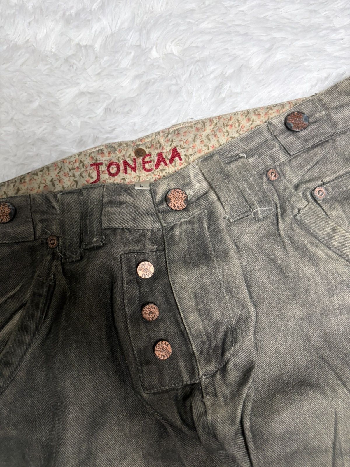 If Six Was Nine Rare Joneaa waxed union jack whisker jeans Size US 33 - 5 Thumbnail