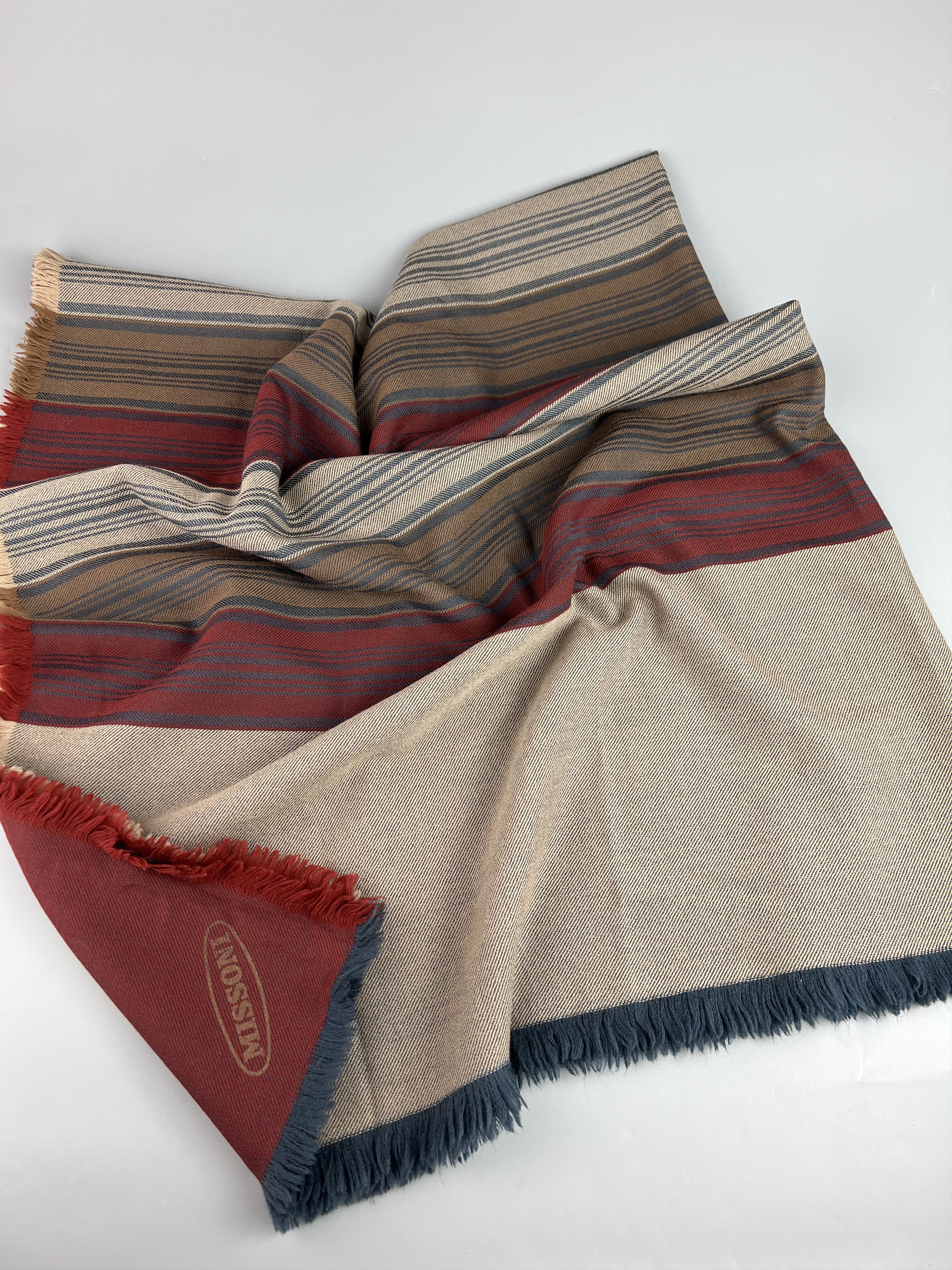 Missoni × Vintage Missoni Vintage Striped Wool Tablecloth Scarf 150x136cm Size ONE SIZE - 4 Thumbnail