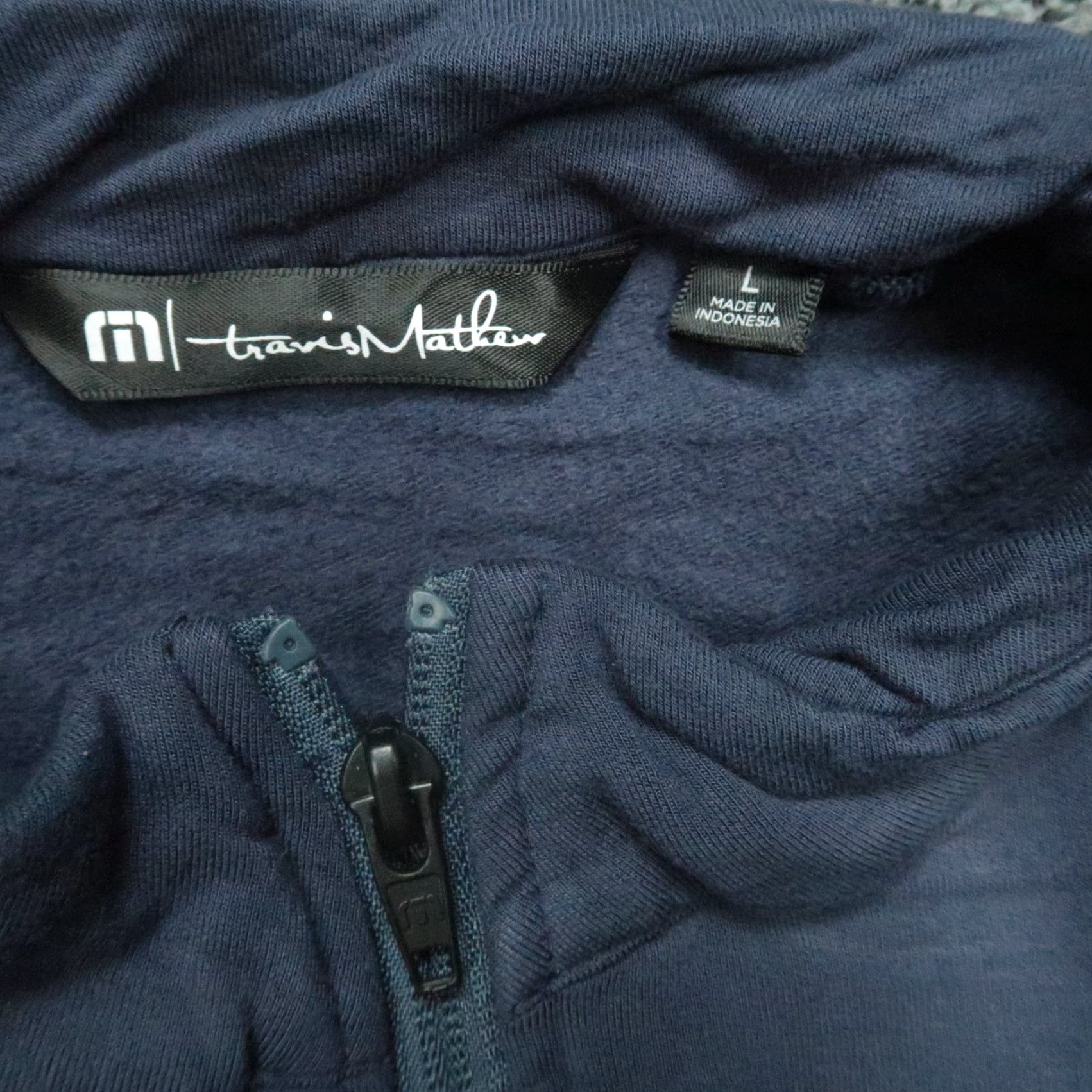 TravisMathew Travis Mathew Pullover Mens Large Blue Networking Quarter Zip Stretch Pockets Size US L / EU 52-54 / 3 - 3 Thumbnail