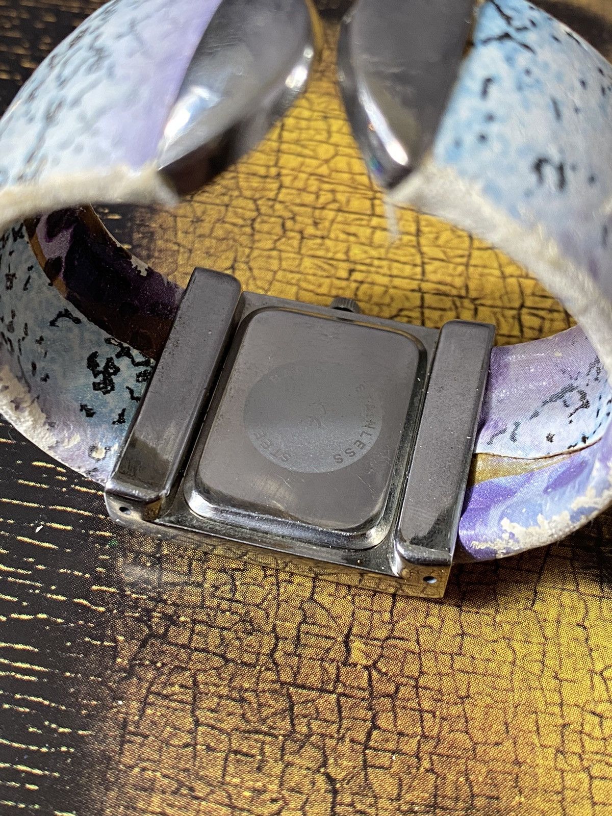 Japanese Brand × Jewelry × Vintage Art Watch Quartz Wide Bracelet Iridescent Size ONE SIZE - 8 Thumbnail