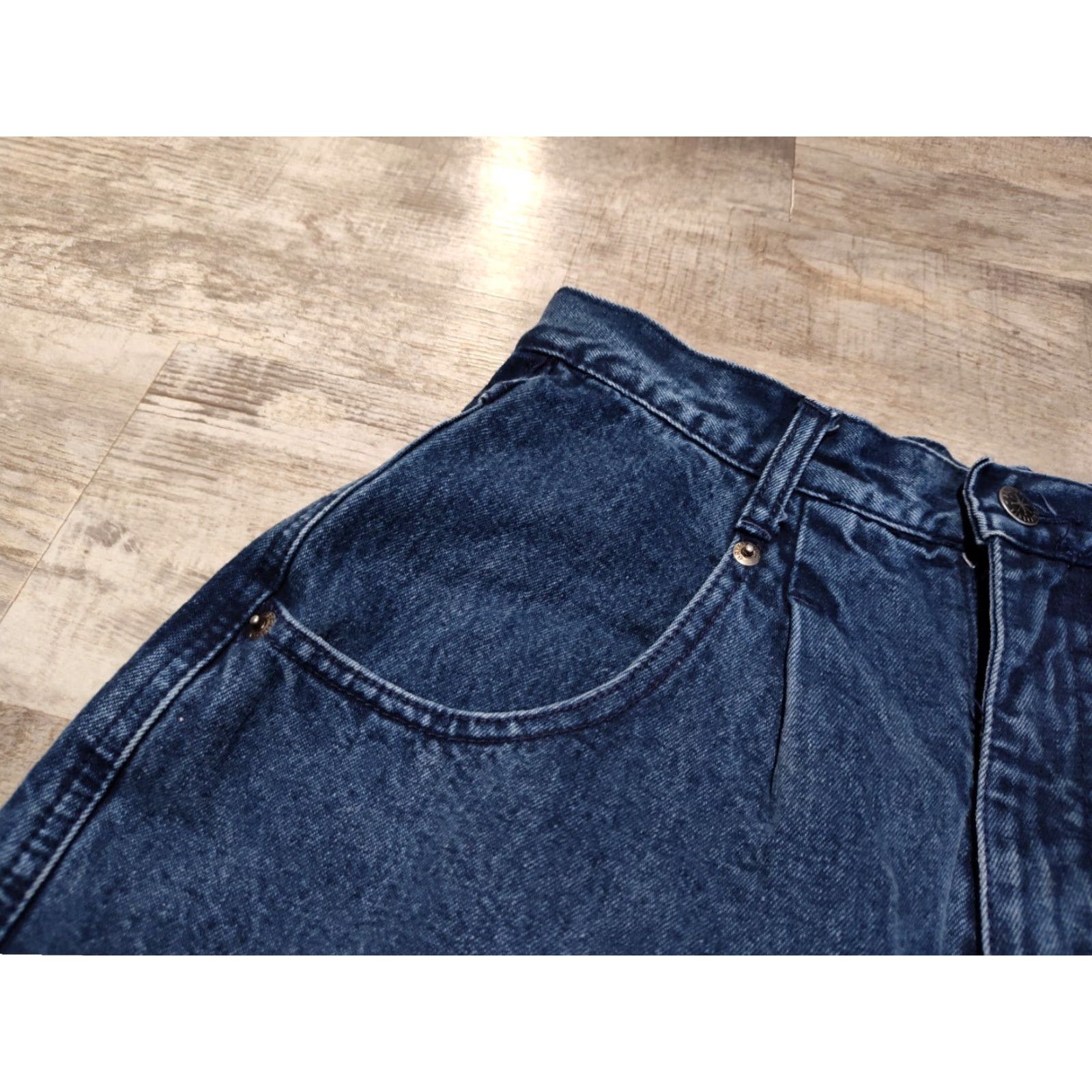 Vintage VTG Brittania Jeans - High Waist Denim Tapered Leg - Women's Size 12 - 28" Waist - 29" Inseam - 100% Cotton - Blue - Vintage 80s Mom Jeans Size 34" / US 12 / IT 48 - 7 Thumbnail