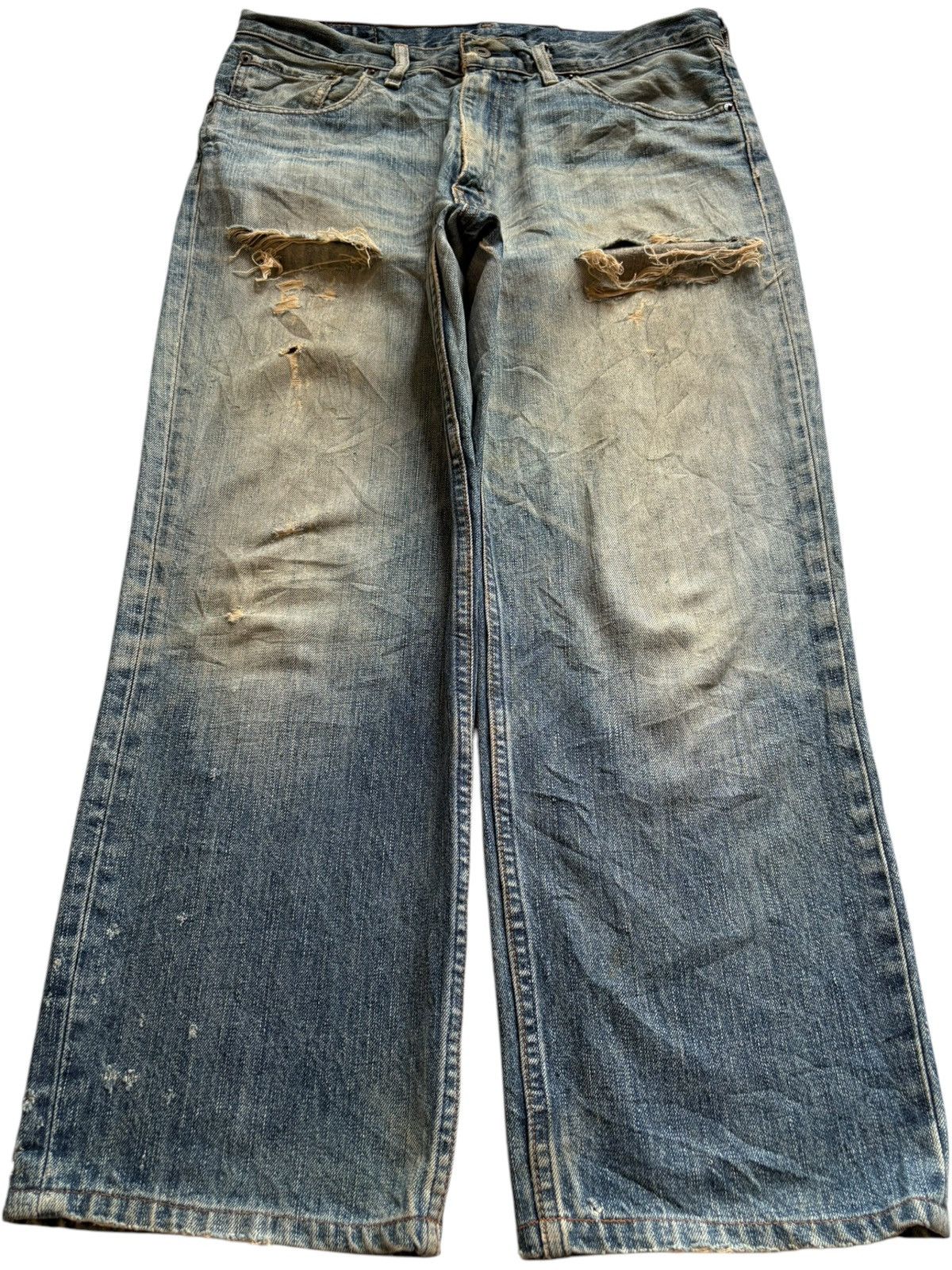 Levi's Vintage 90s Levis 502 Mud Wash Ripped Loose Baggy Jeans Size US 34 / EU 50 - 1 Thumbnail