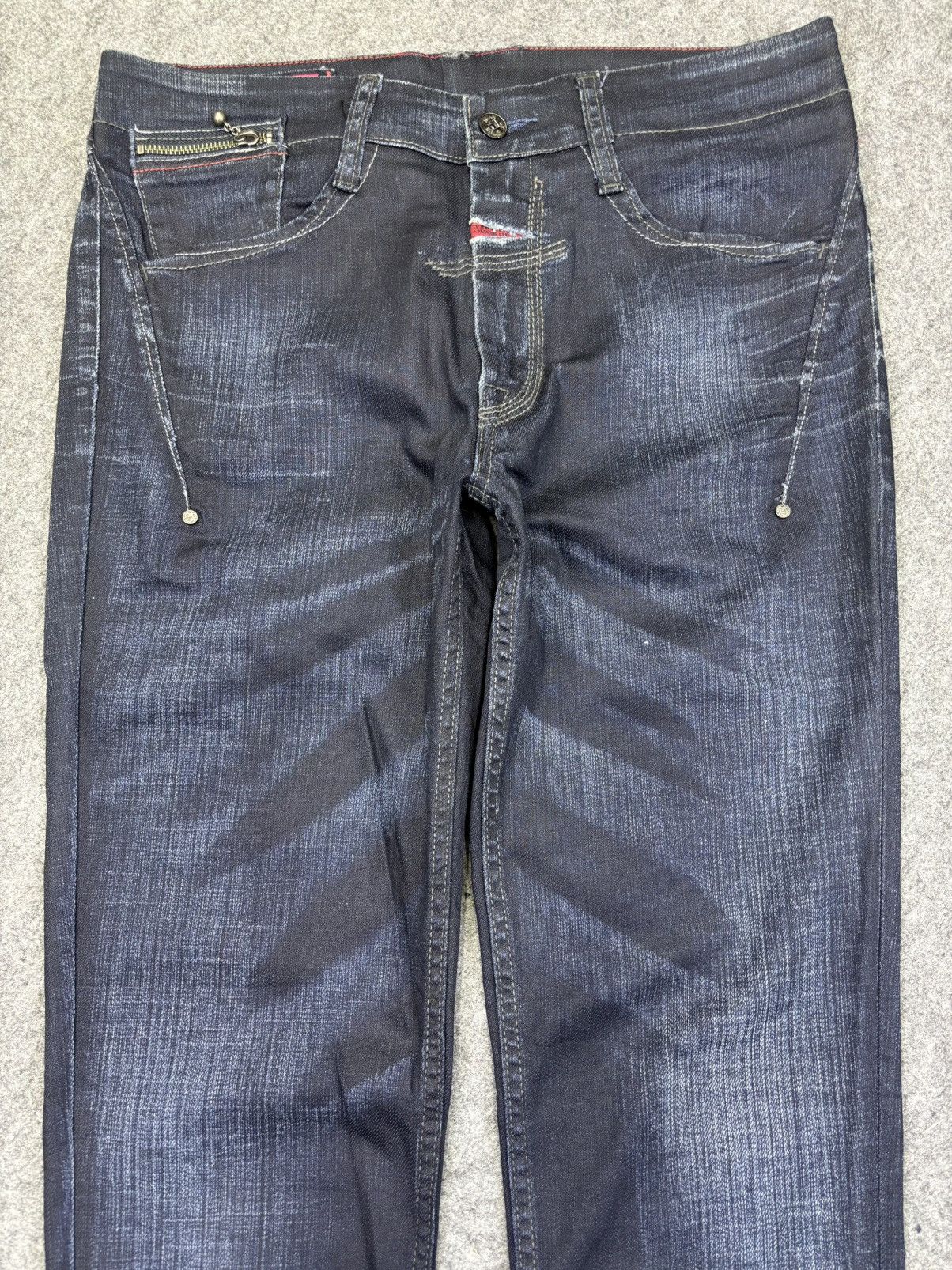 Marithe + Francois Girbaud MFG Stretchable Skinny Rare Dope Wax Indigo Denim F880 Size US 33 - 3 Thumbnail