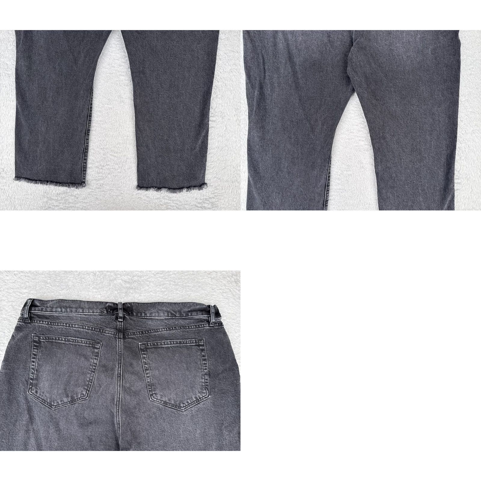 Loft LOFT Jeans Women Black 16 The Straight Crop Distressed High Rise 36x23 5-Pocket Denim Distressed Stretch Casual Modern Western 90s Love Mens? Size 38" / US 16 / IT 52 - 10 Thumbnail