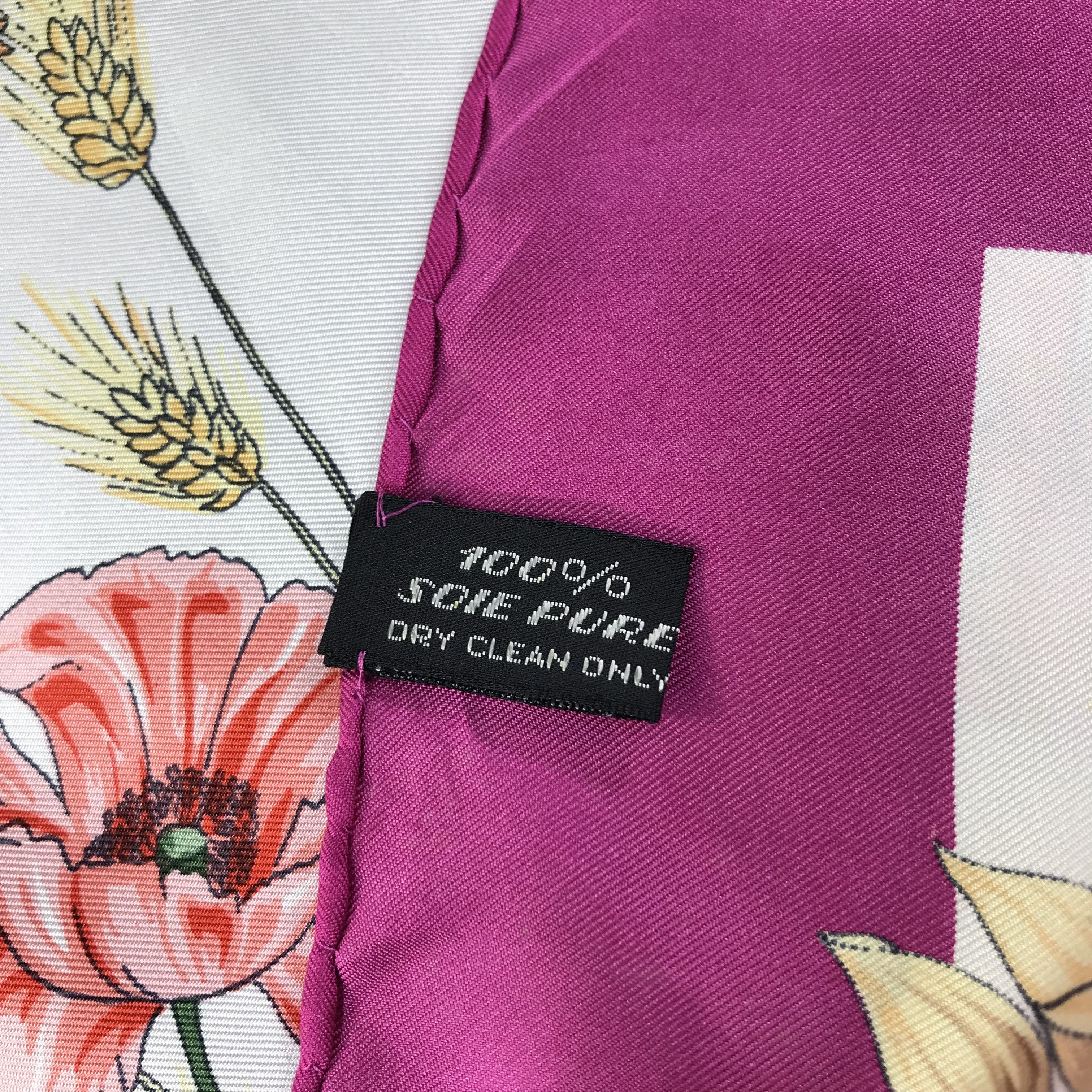 Vintage Franca Lariana Floral Silk Scarf M111 Size ONE SIZE - 7 Thumbnail
