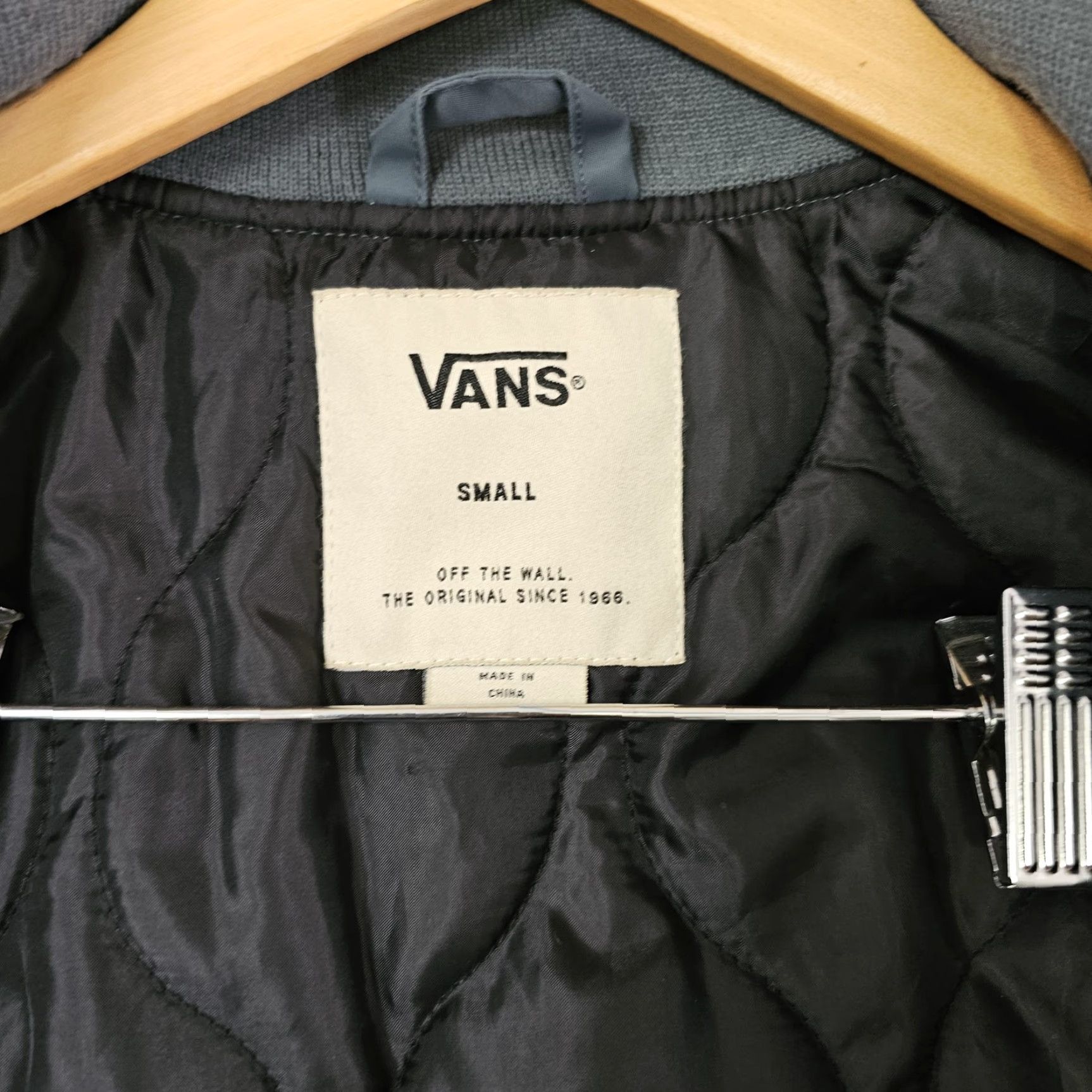 Vans VANS Jacket Bomber MA-1 Slim Slate Blue/Gray Zip Pocket Quilted Lined Men's Small Size US S / EU 44-46 / 1 - 3 Thumbnail
