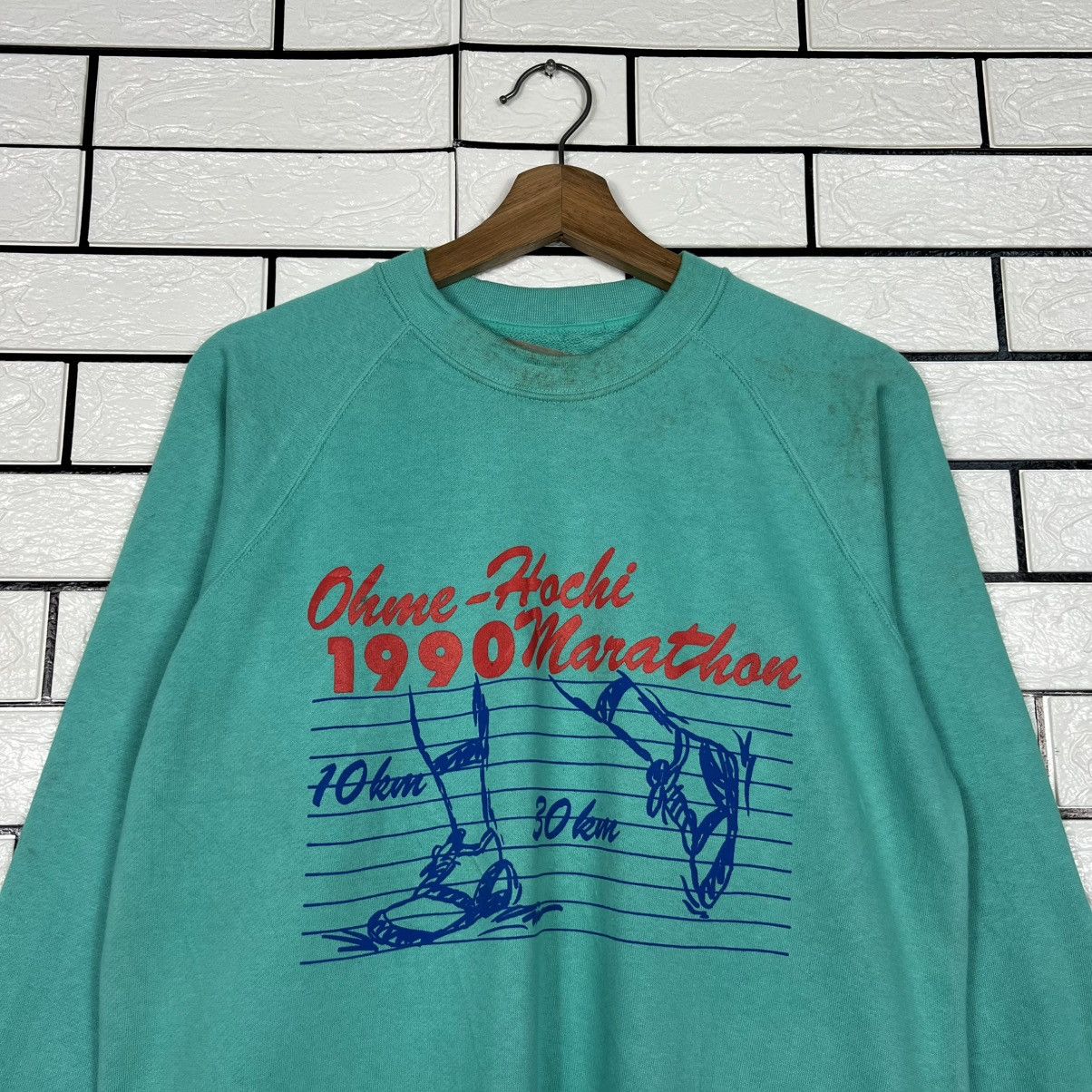 Vintage 1990 OHME-HOCHI Marathon Road Race Sweatshirt #3980-C181 Size US L / EU 52-54 / 3 - 2 Thumbnail