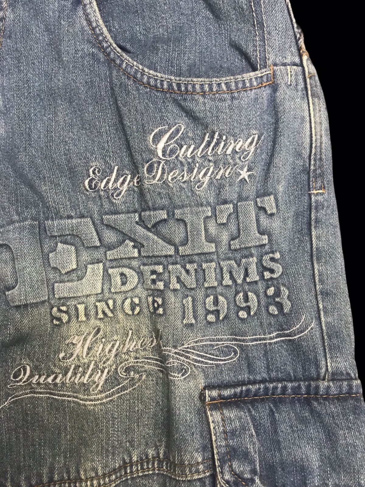 Vintage 💥WIDE BAGGY💥ARCHIVAL EXIT 3D POCKETS CARGO DENIM F358 Size US 32 / EU 48 - 6 Thumbnail