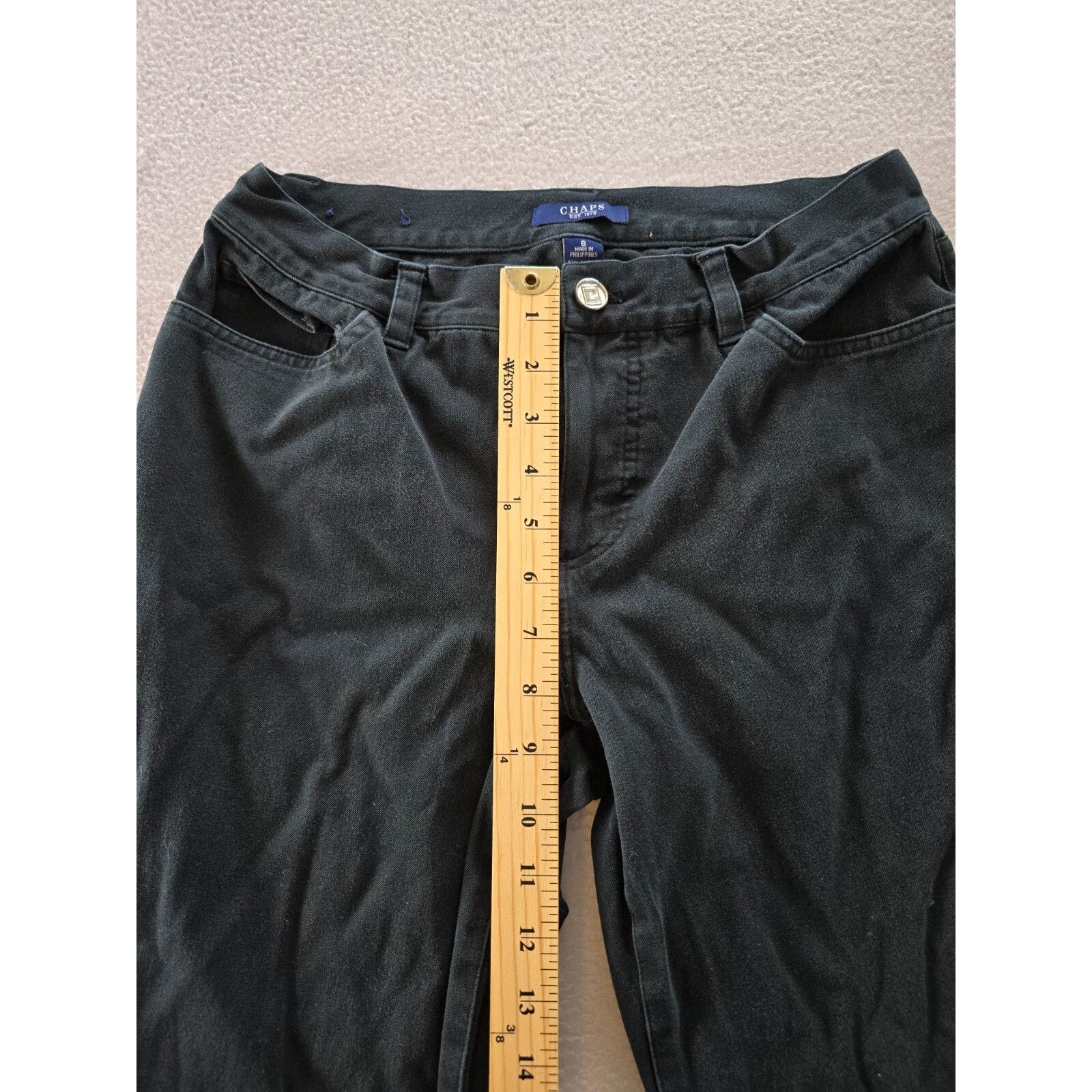 Chaps Chaps Jeans Womens Size 6 Black Denim Stretch Reg Straight Size 28" / US 6 / IT 42 - 6 Thumbnail