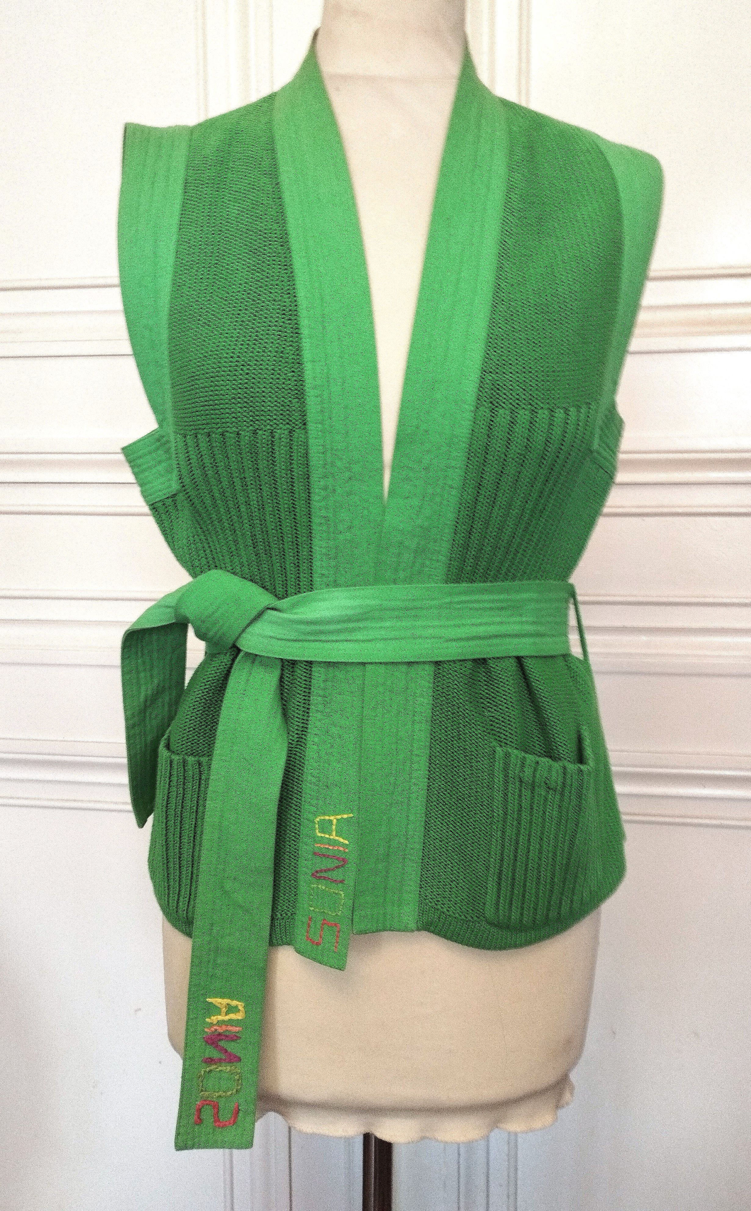 Sonia Rykiel Sonia Rykiel Gilet Veste Maille Pomme Ceinture T M/L Size L / US 10 / IT 46 - 1 Thumbnail